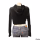 Miss Pooh High Low Velvet  Cropped Hoodie Medium for Women’s 
