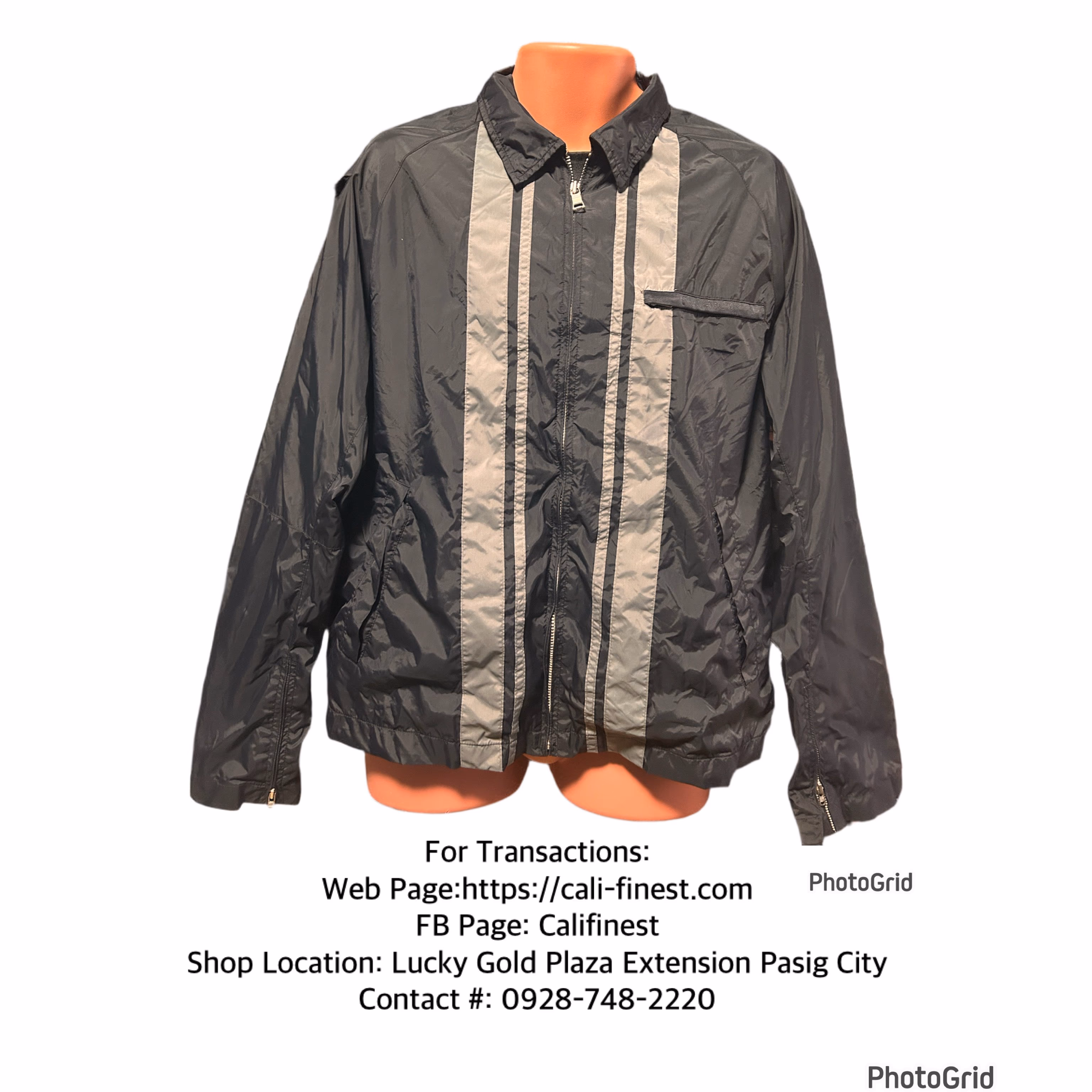 Nautica Mens Jacket Black /Gray Meduim