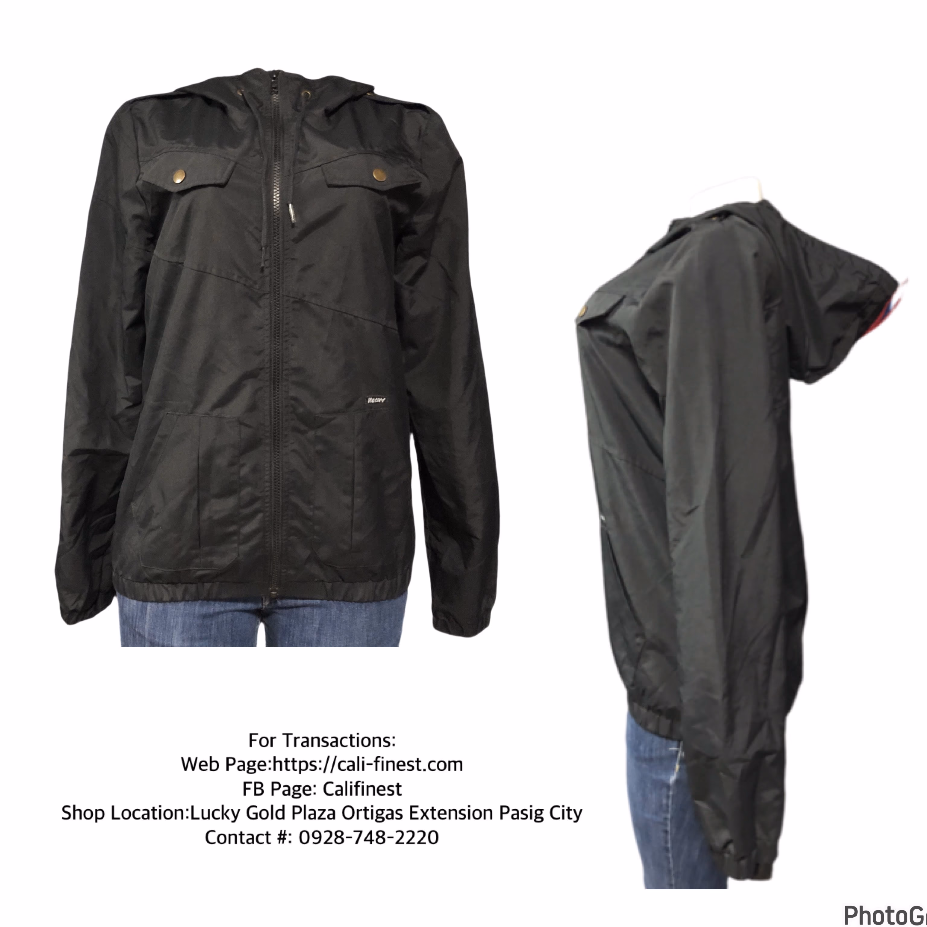 Volcom Black Full Zip Hooded Jacket for  Womens