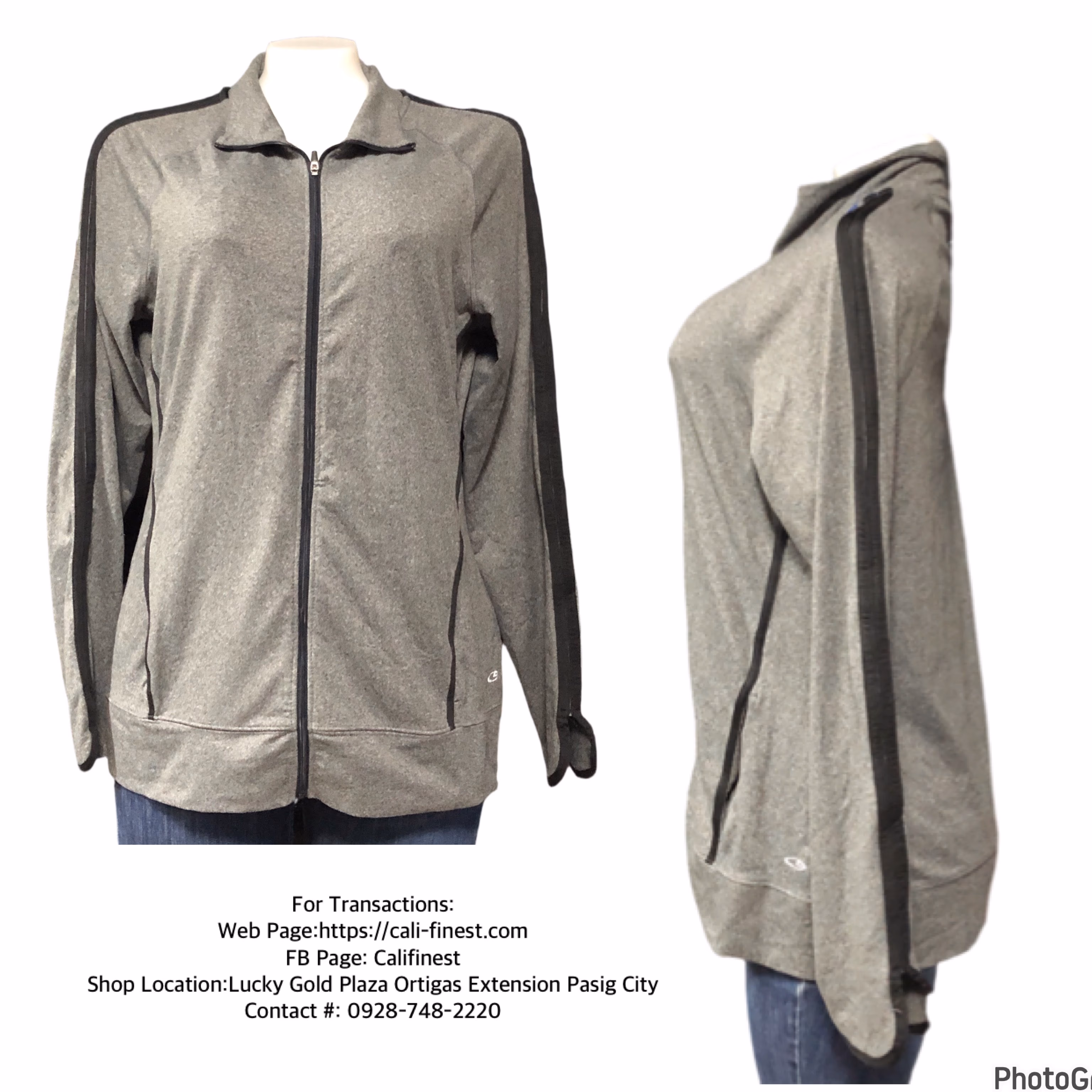 Champion Duodry Women’s Large Long Sleeve Gray Athletic Jacket
