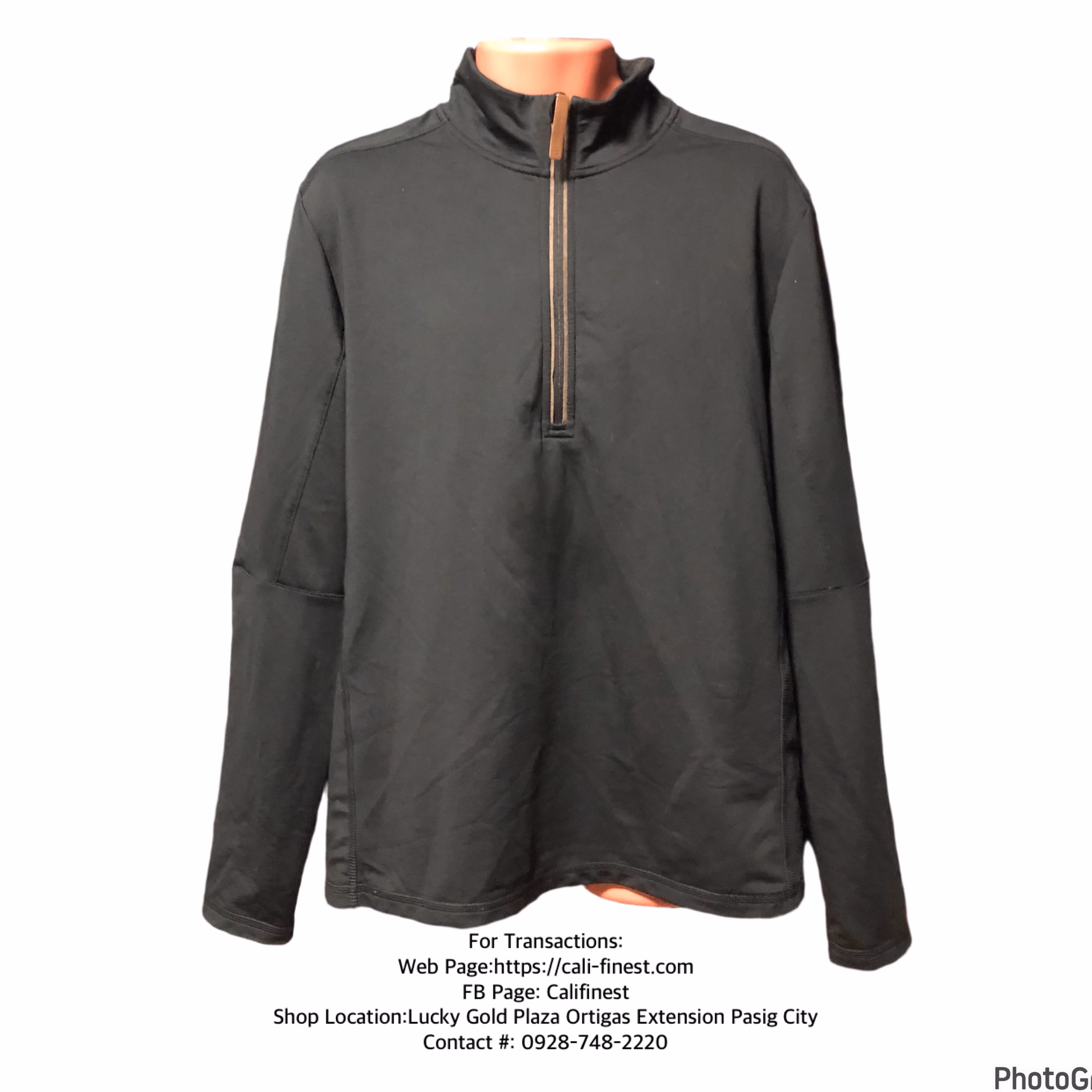 Jim Nantz by Vineyard Vines Mens 1/4 Zip Golf Top Black Pullover