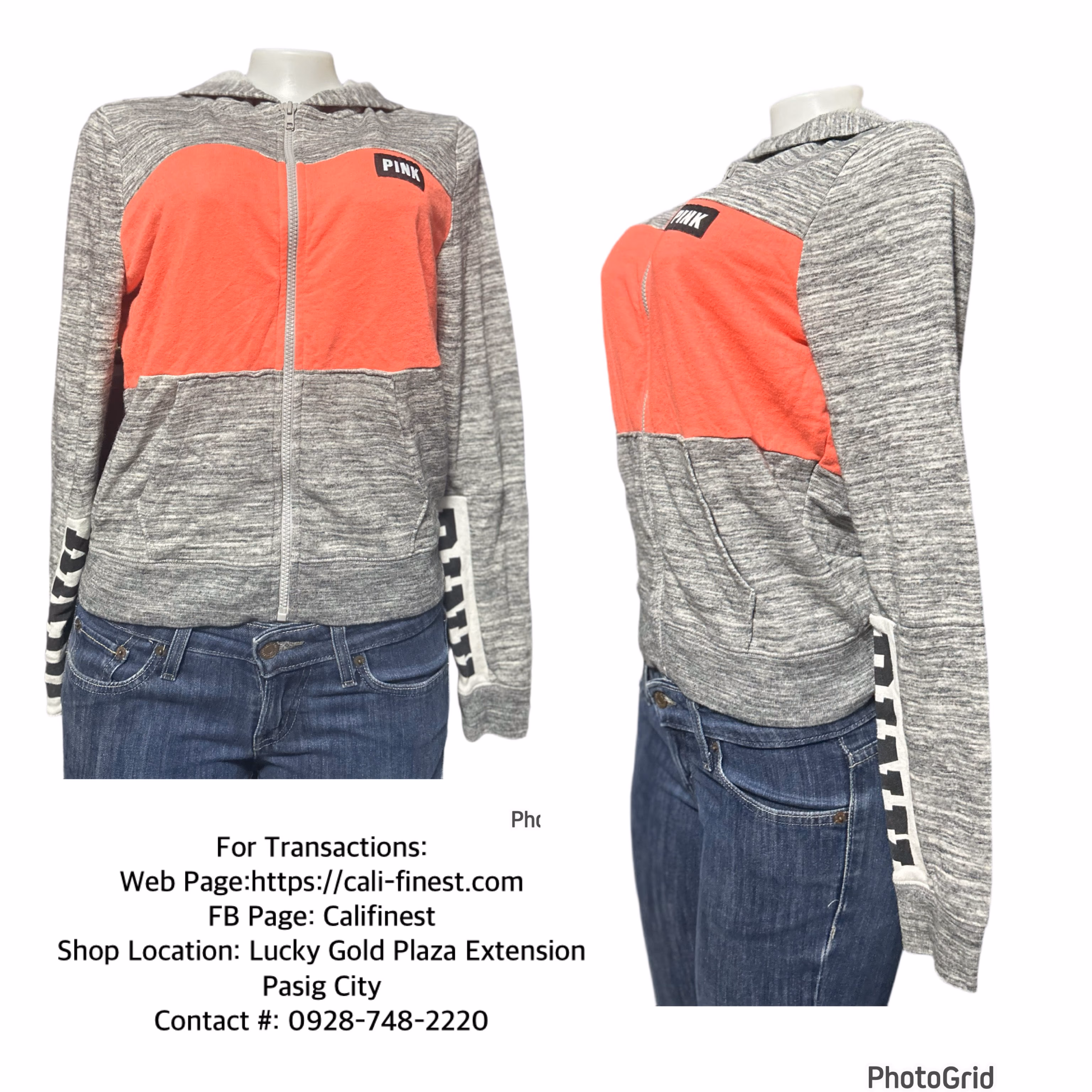 Pink victoria Secret Hoodie Jacket Gray For Women 