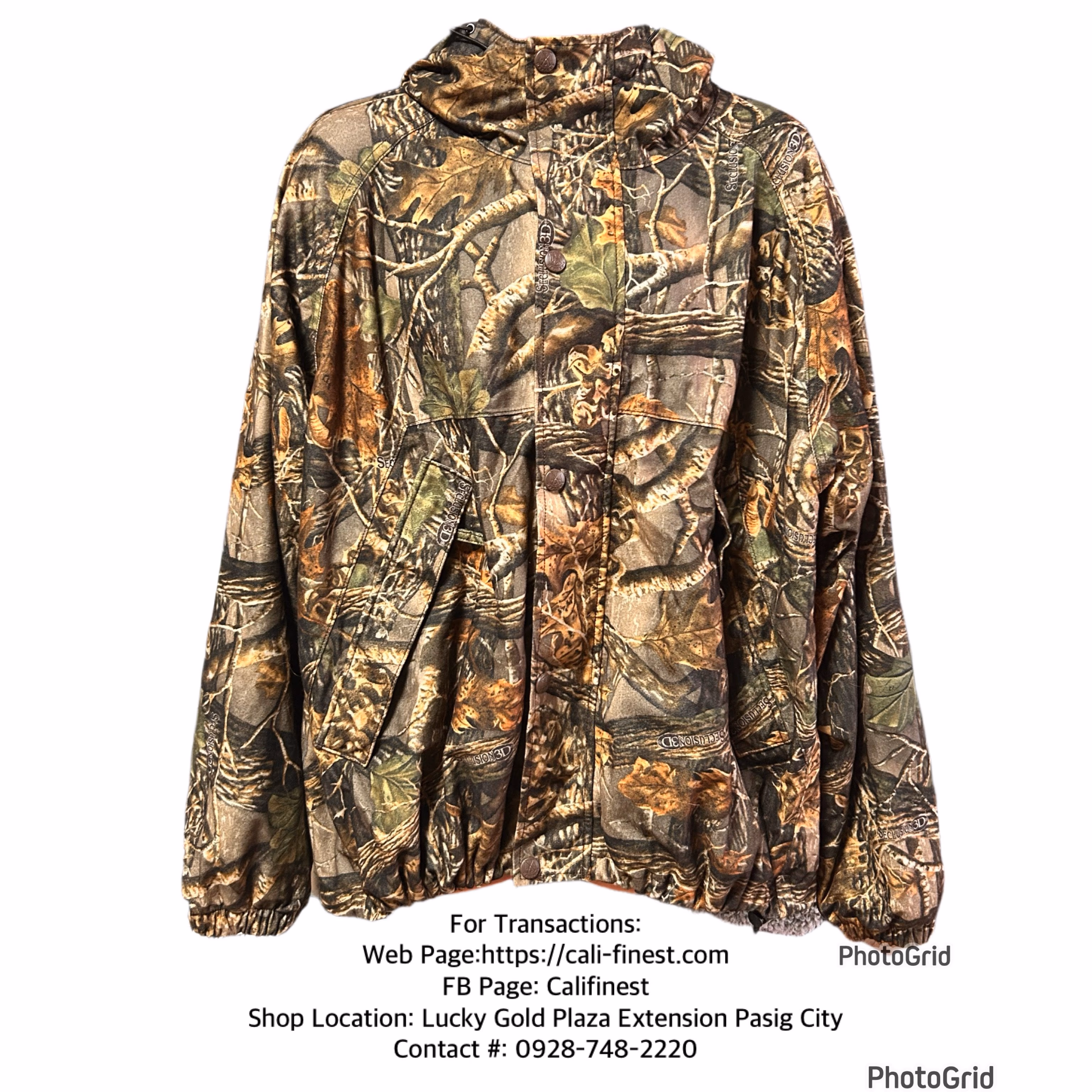 Herters Green Camo Hooded Full Zip Mesh Lined Jacket for Mens