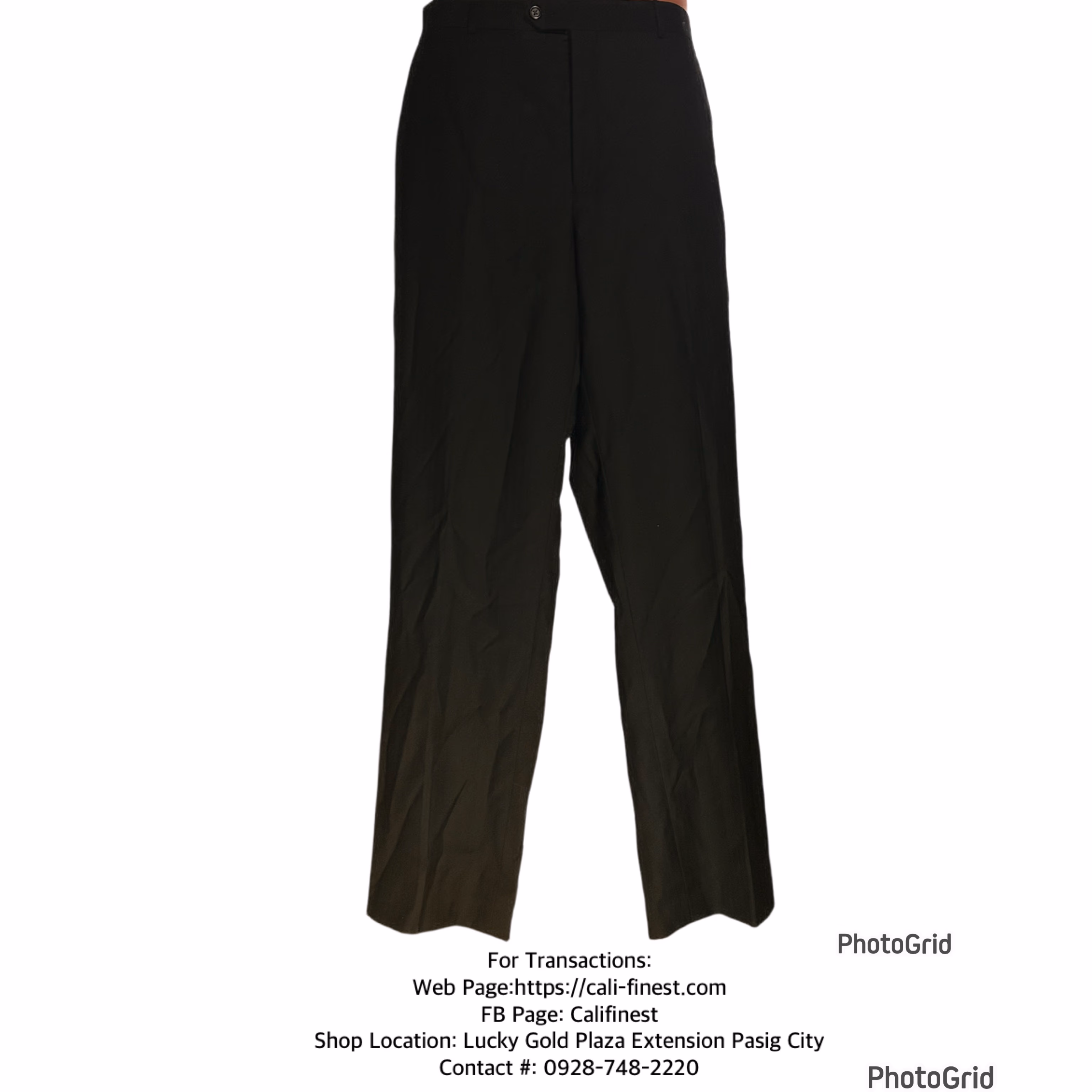 Stafford Black Dress Pants Coolmax Button Zip High Rise for Mens