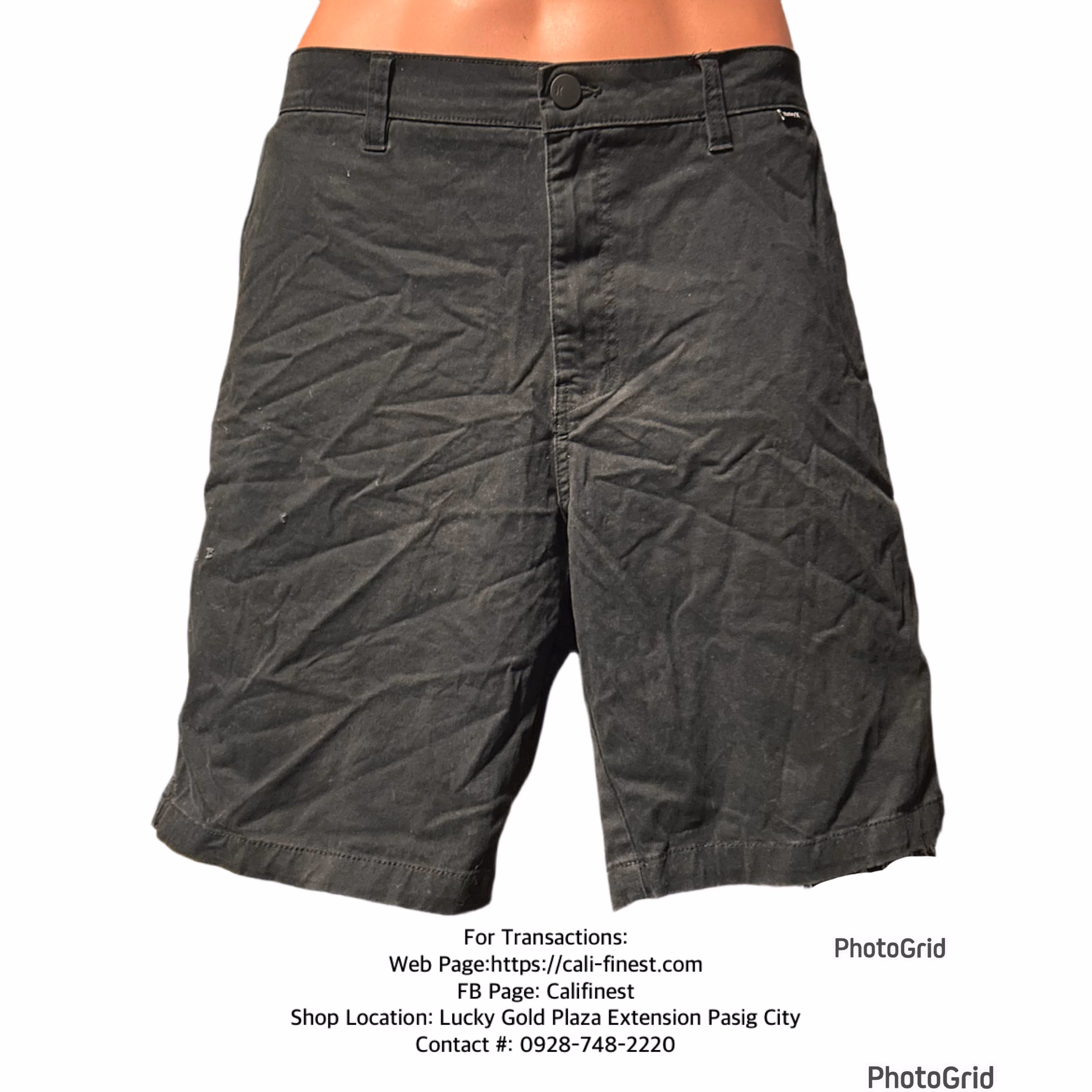Hurley Mens Black Hybrid Walking Shorts