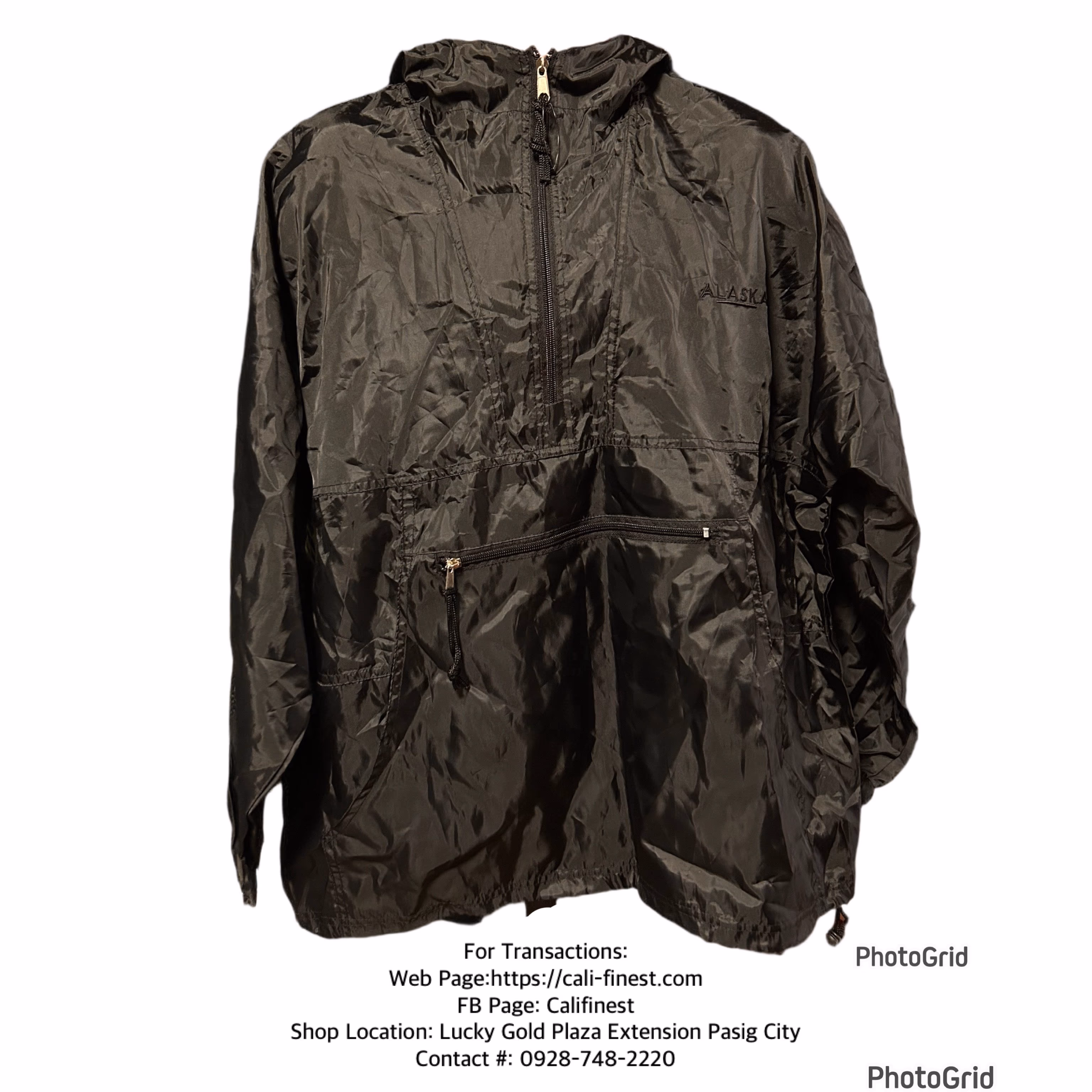 Alaska Black 1/4 Zip Pullover Windbreaker Jacket