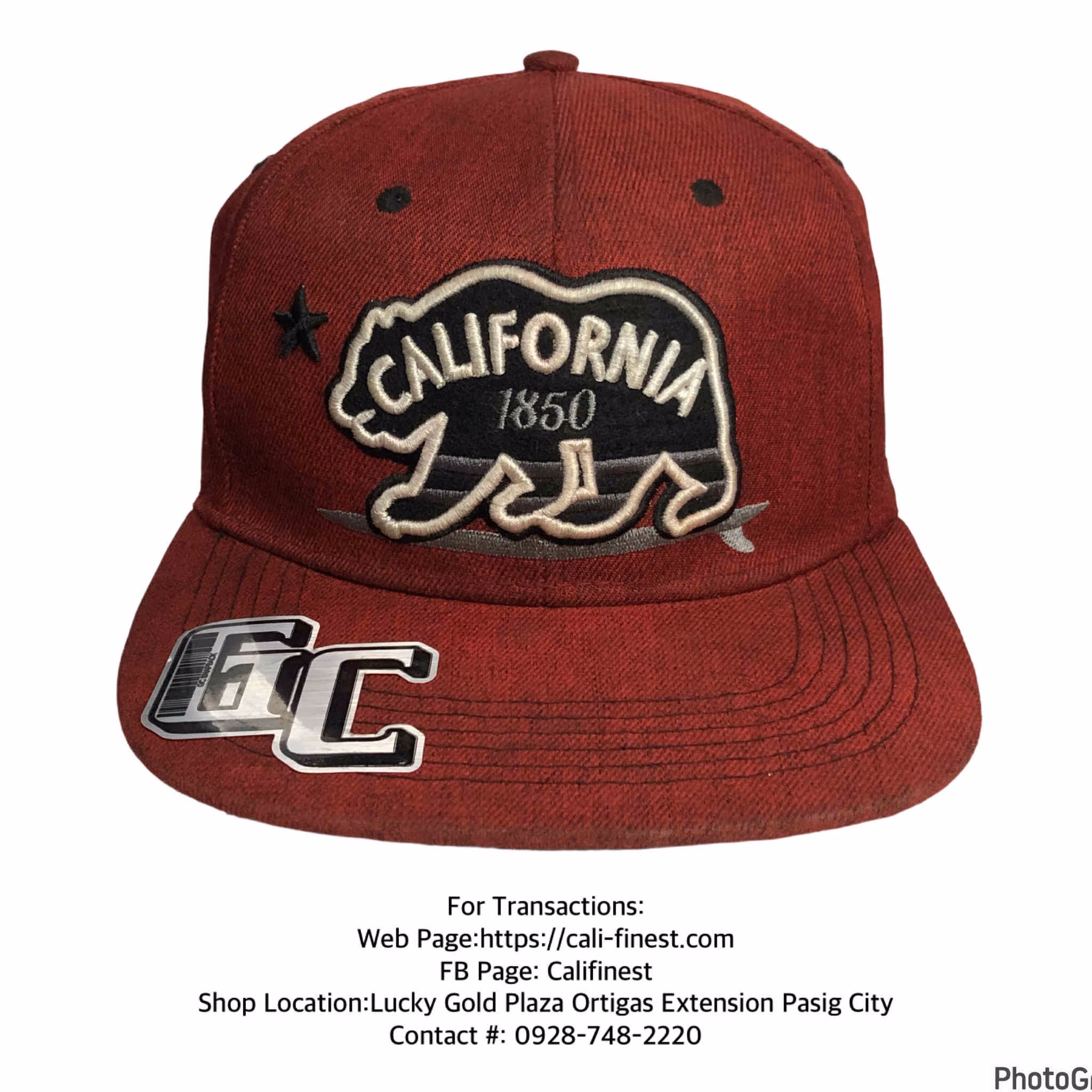 GC California 1850 Snapback hat cap
