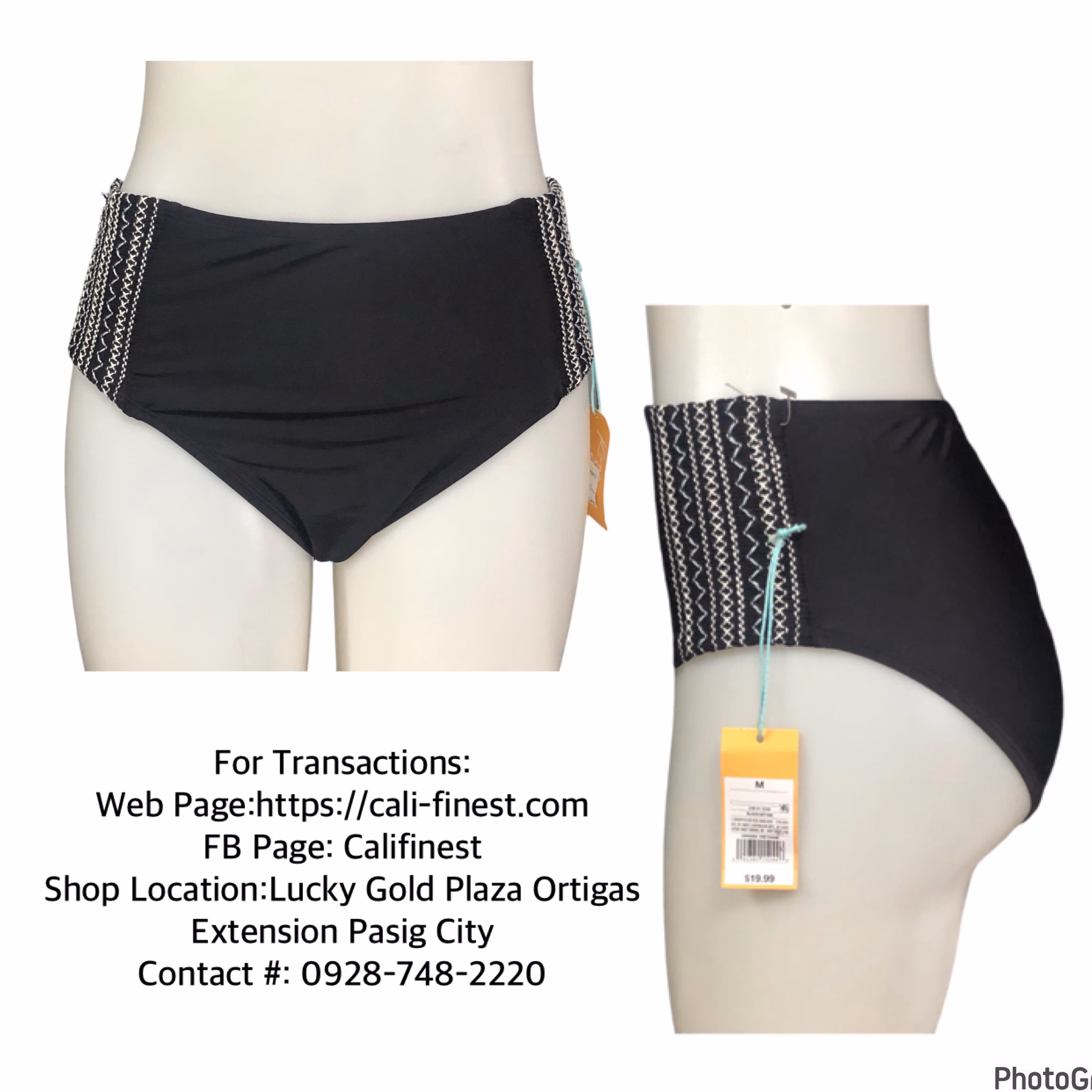 Kona Sol Women’s Plus Smocked High Waist Bikini Bottom