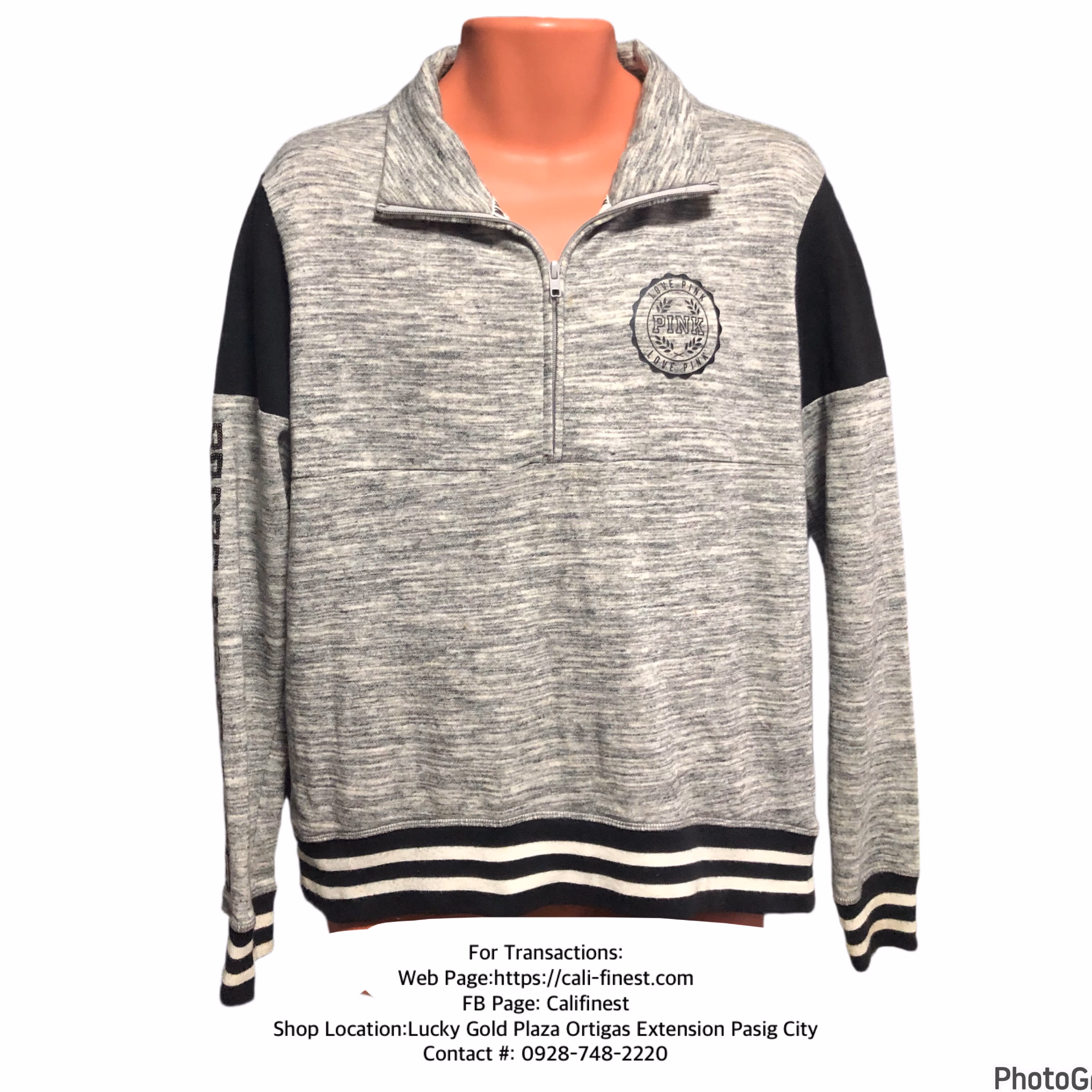 Victoria’s Secret Pink Bling Quarter Zip Sweatshirt for Mens