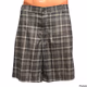 Russell Athletic Men’s Grey Plaid Lightweight Summer Golf Flat Front Vacation Shorts