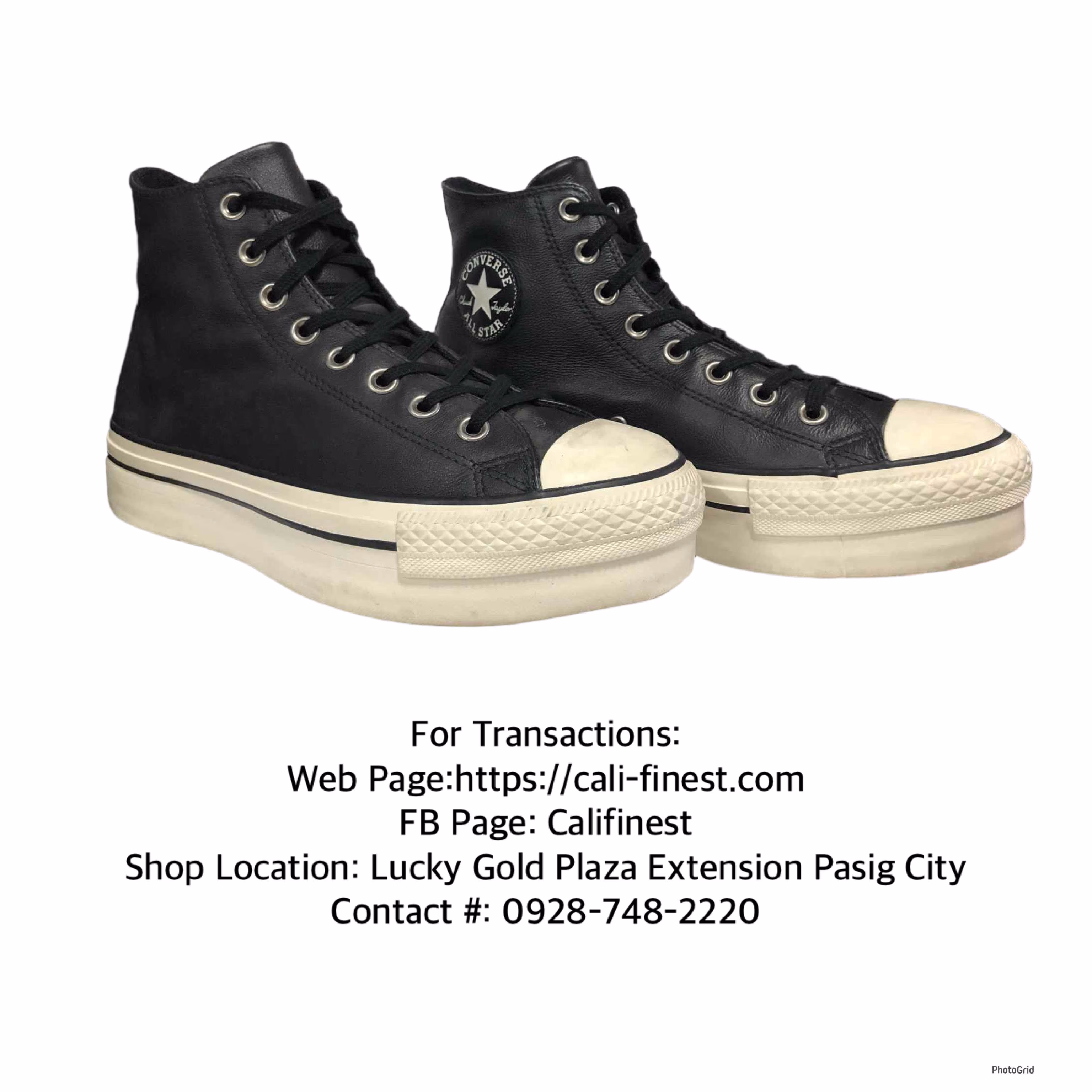 Womens Converse Chuck Taylor All Star Hi Lift Leather Sneaker Black and White hi