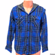 No Boundaries Blue Plaid Flannel Shirt Hoodie Men’s Long Sleeve