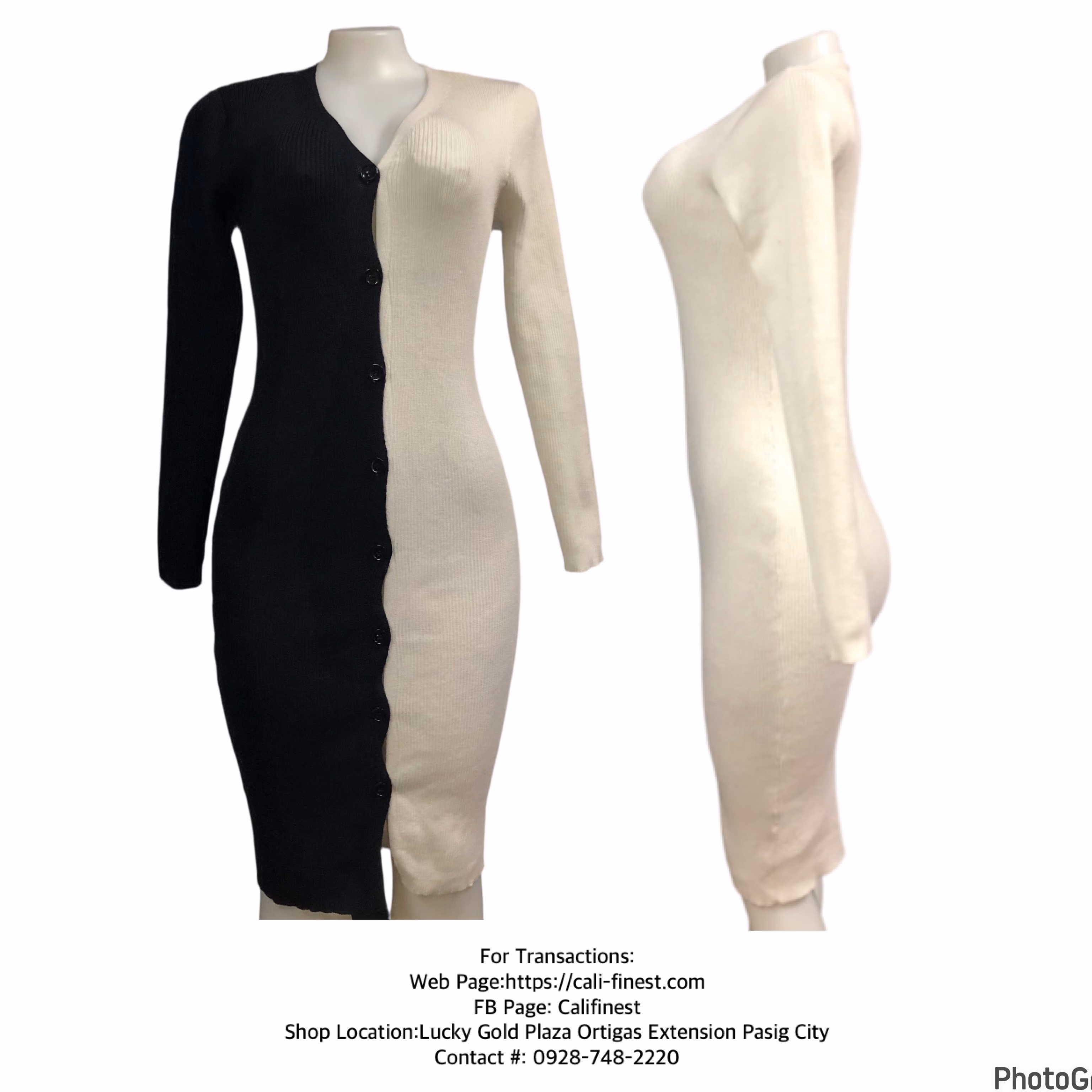 Say What Two Toned Knit Stretch Midi Dress