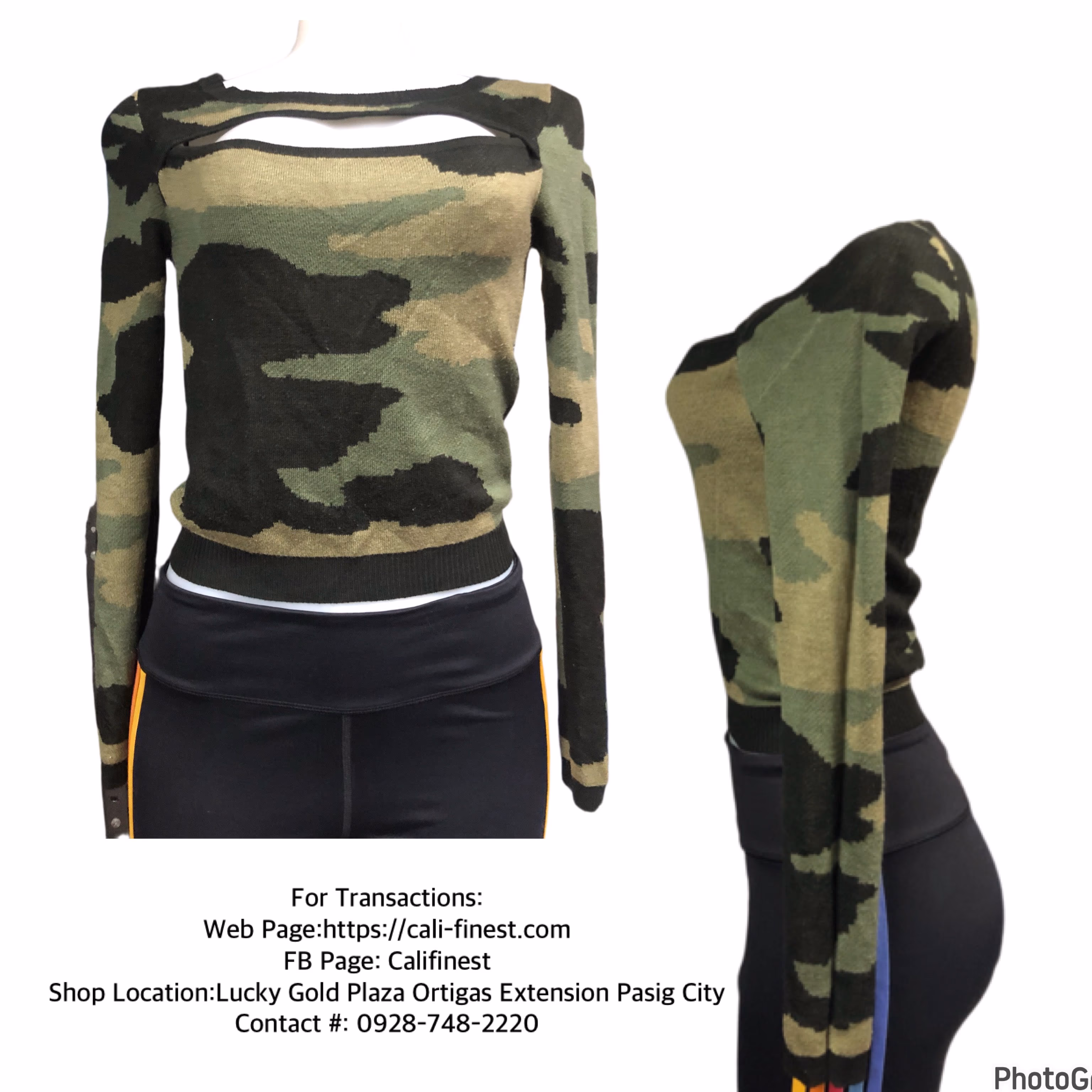 Material Girl Camo Cutout Sweater for Womens