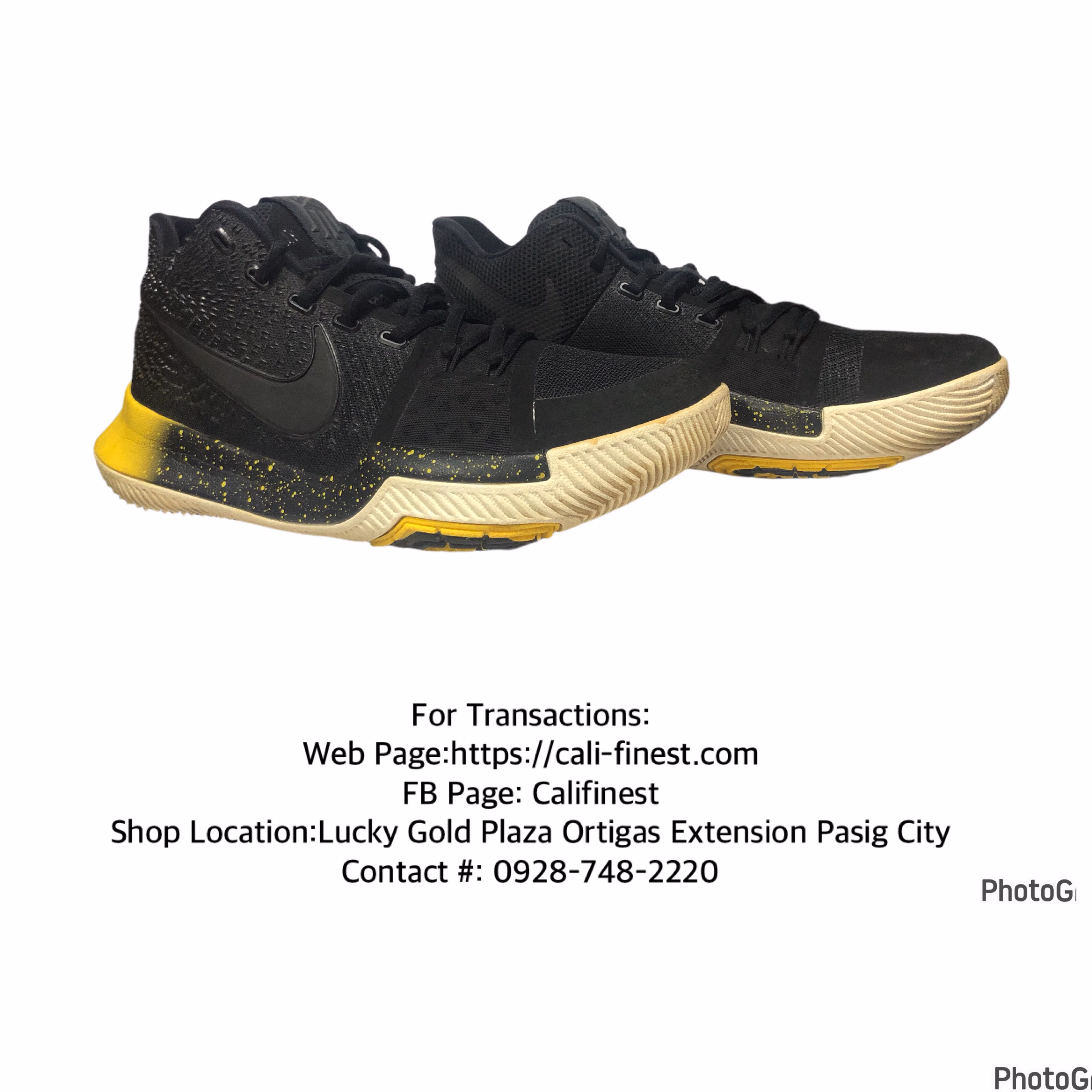 Nike kyrie 3 Black Yellow Basketball Shoes