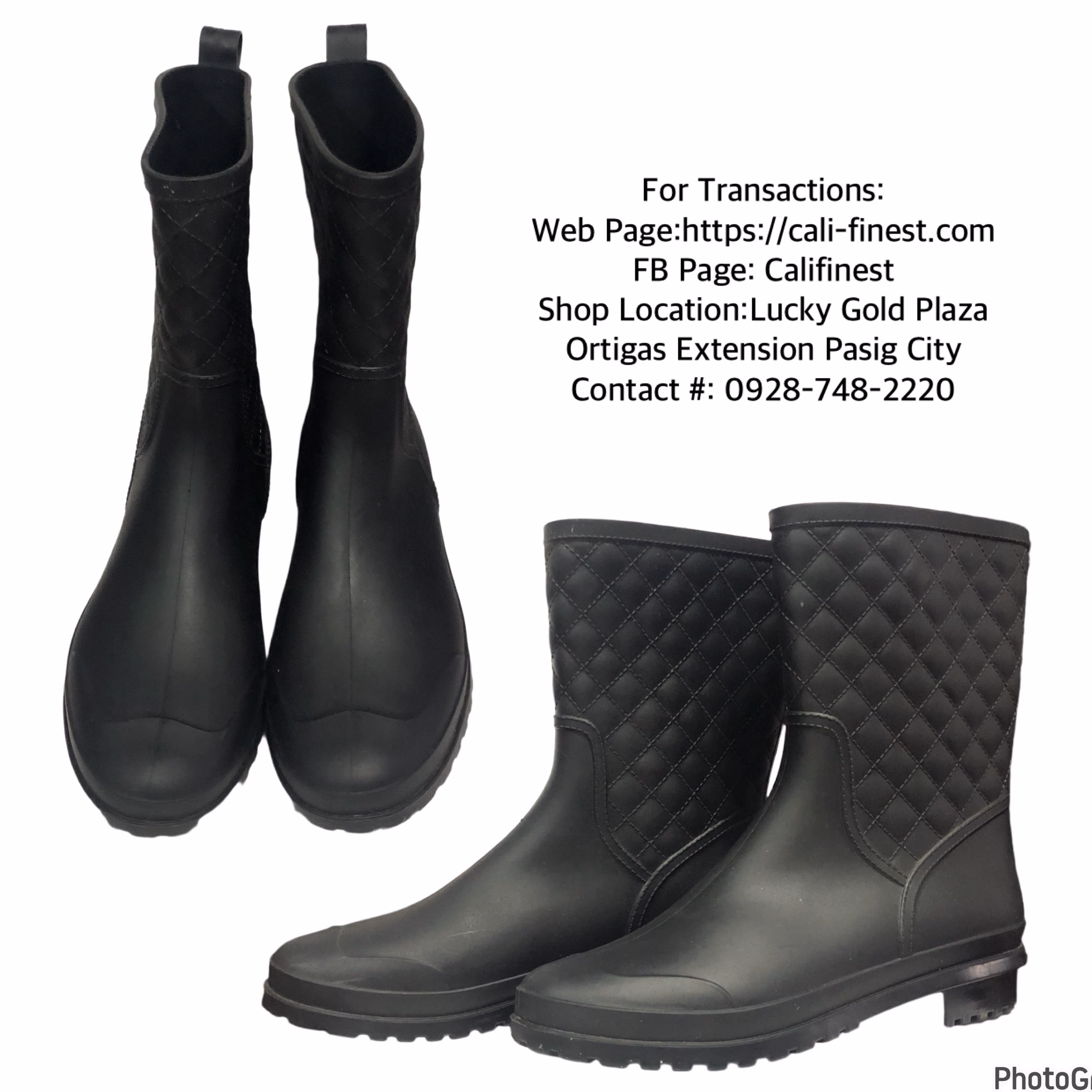 Women’s Black Rain Rubber Boots Size 38/L