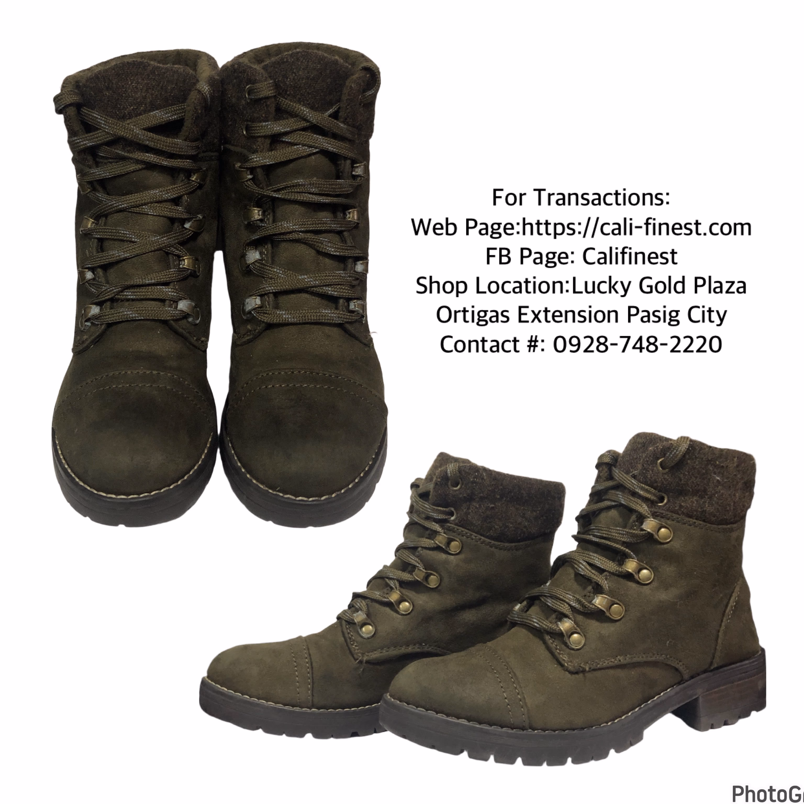 Unbranded Wool Olive Army Green Boots for Womens