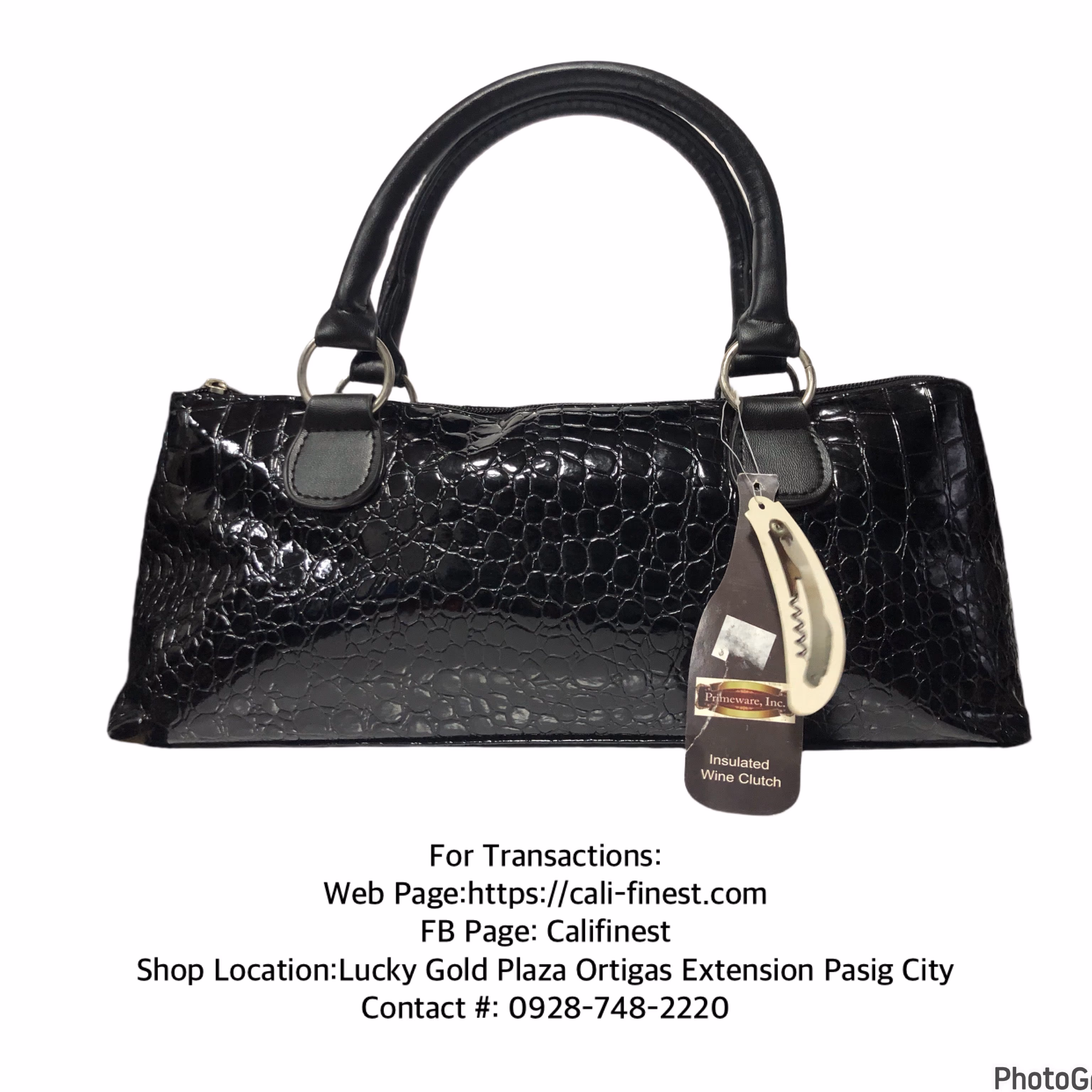 Wine Clutch Women’s Black Carry Hand Bag