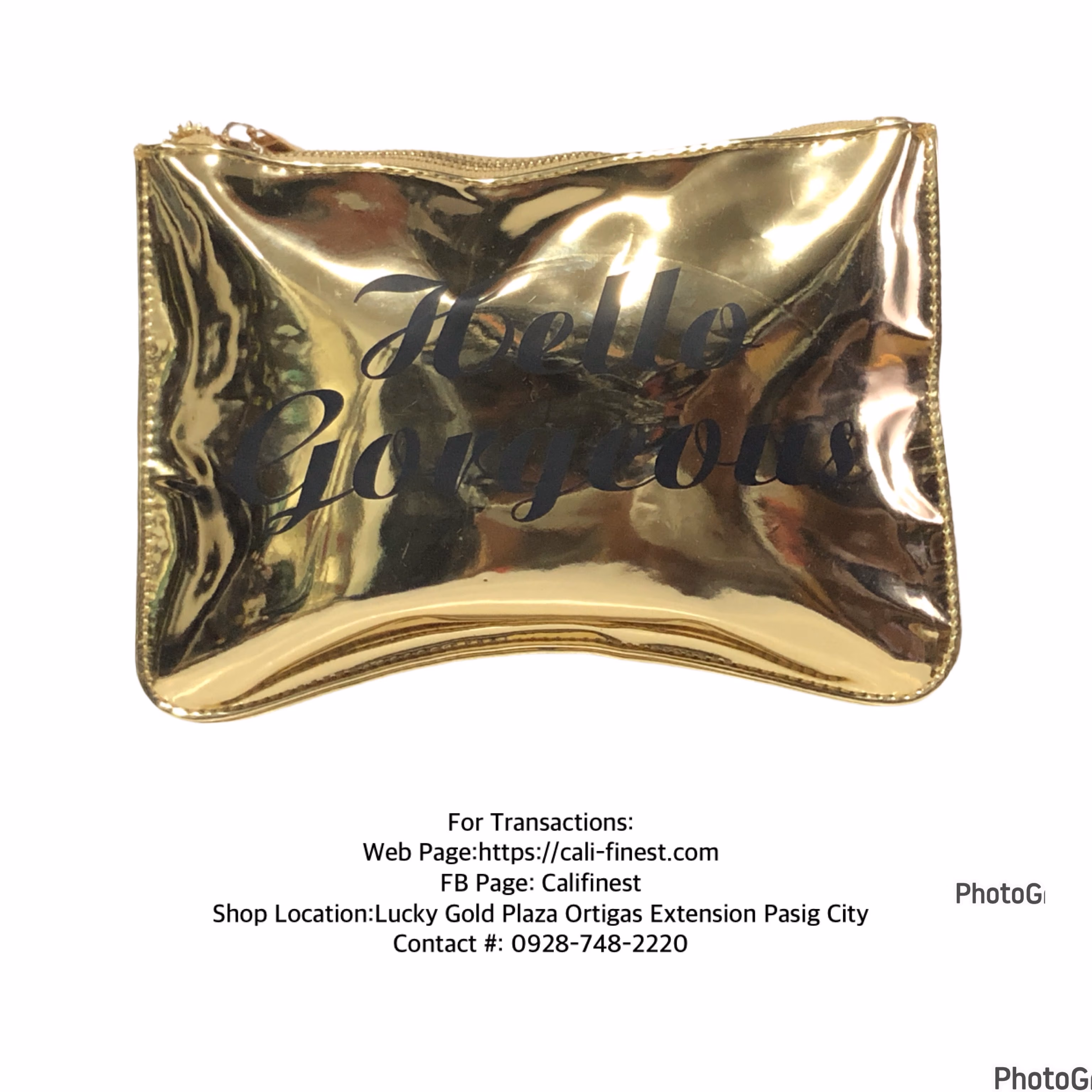 Hello Gorgeous Gold Pouch For Women