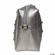 Womens silver crossbody bag with gold stud  and a gold chain strap