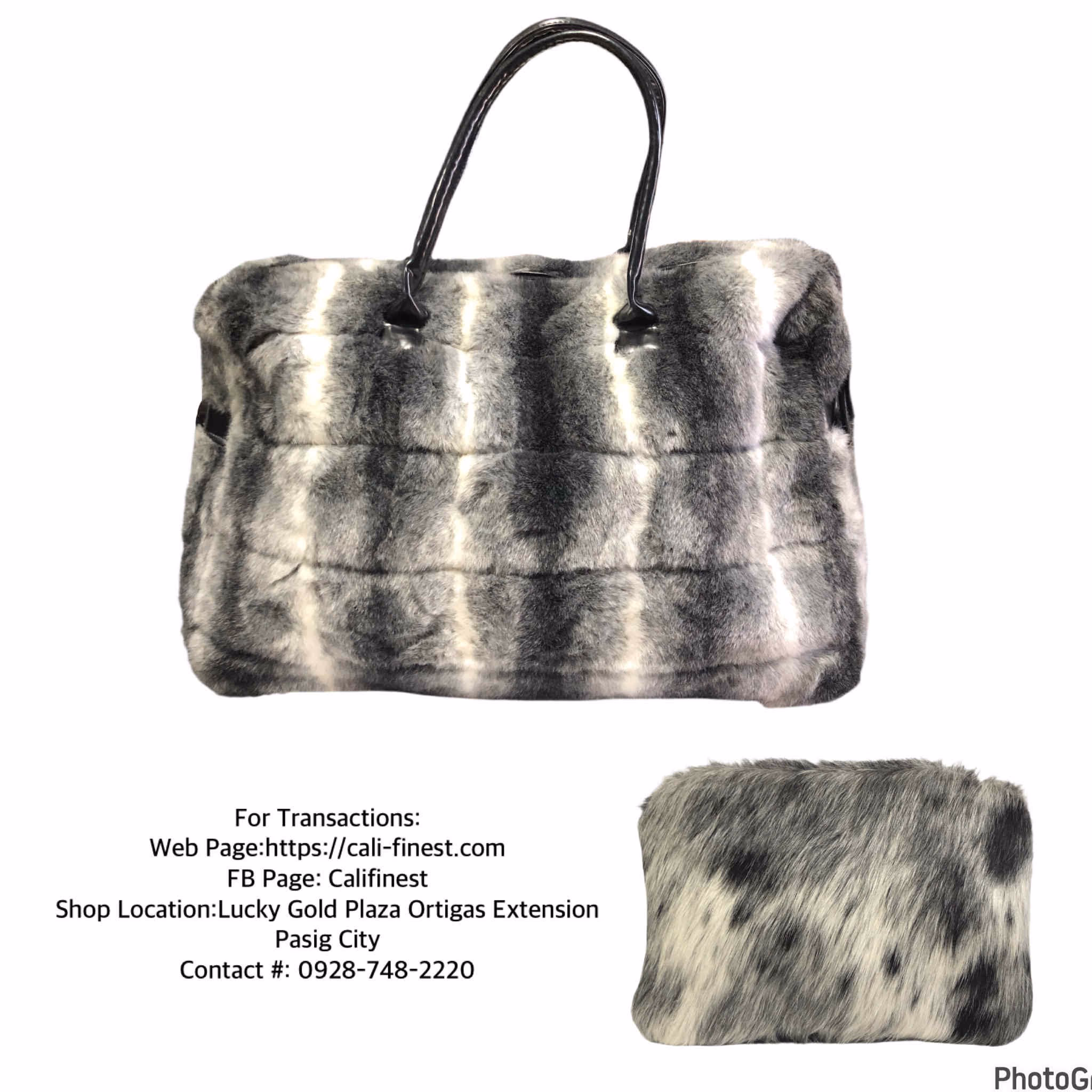 Suzanne Somers collection Faux Fur with pouch bag 