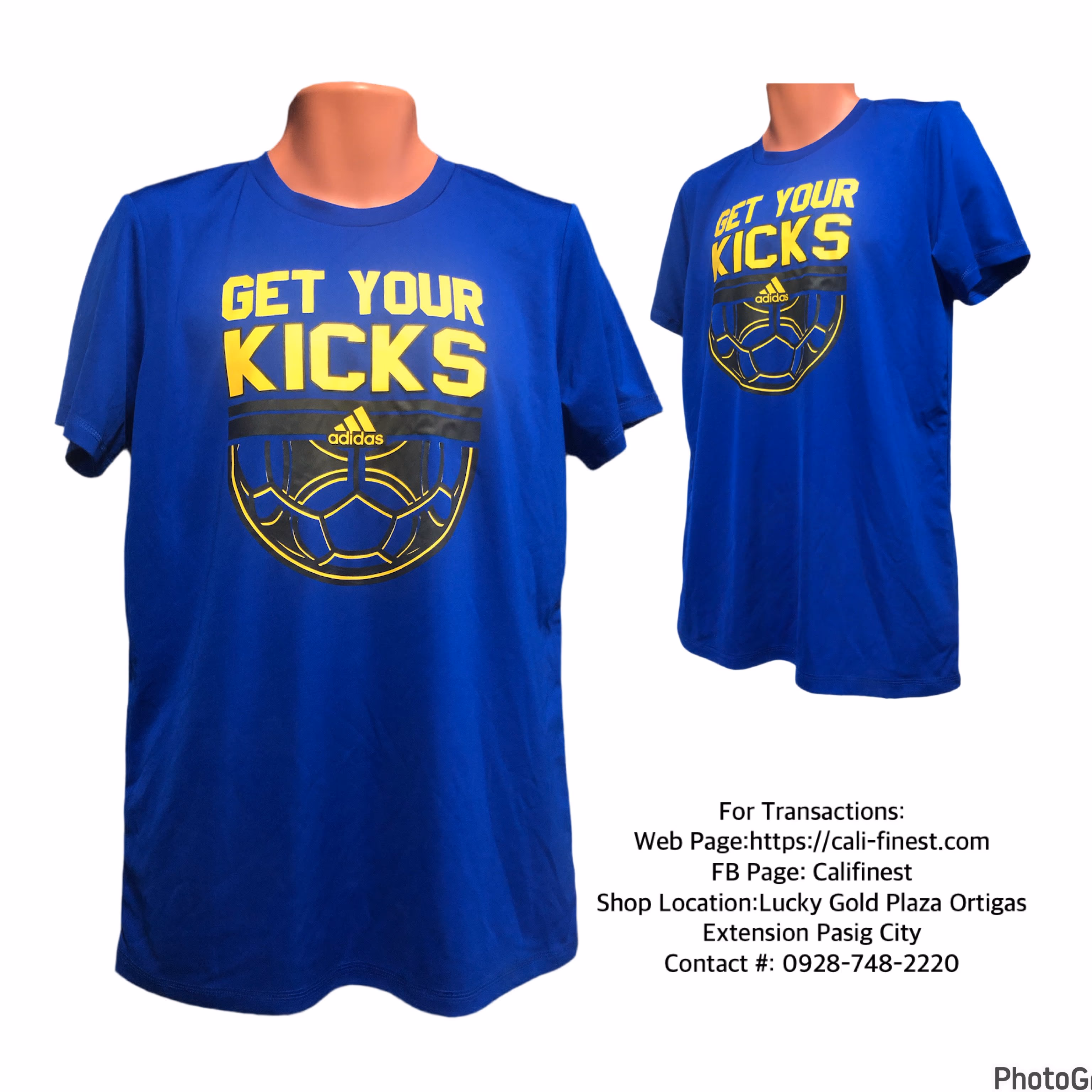 Get Your Kicks Adidas climate Blue Shirt  For Men