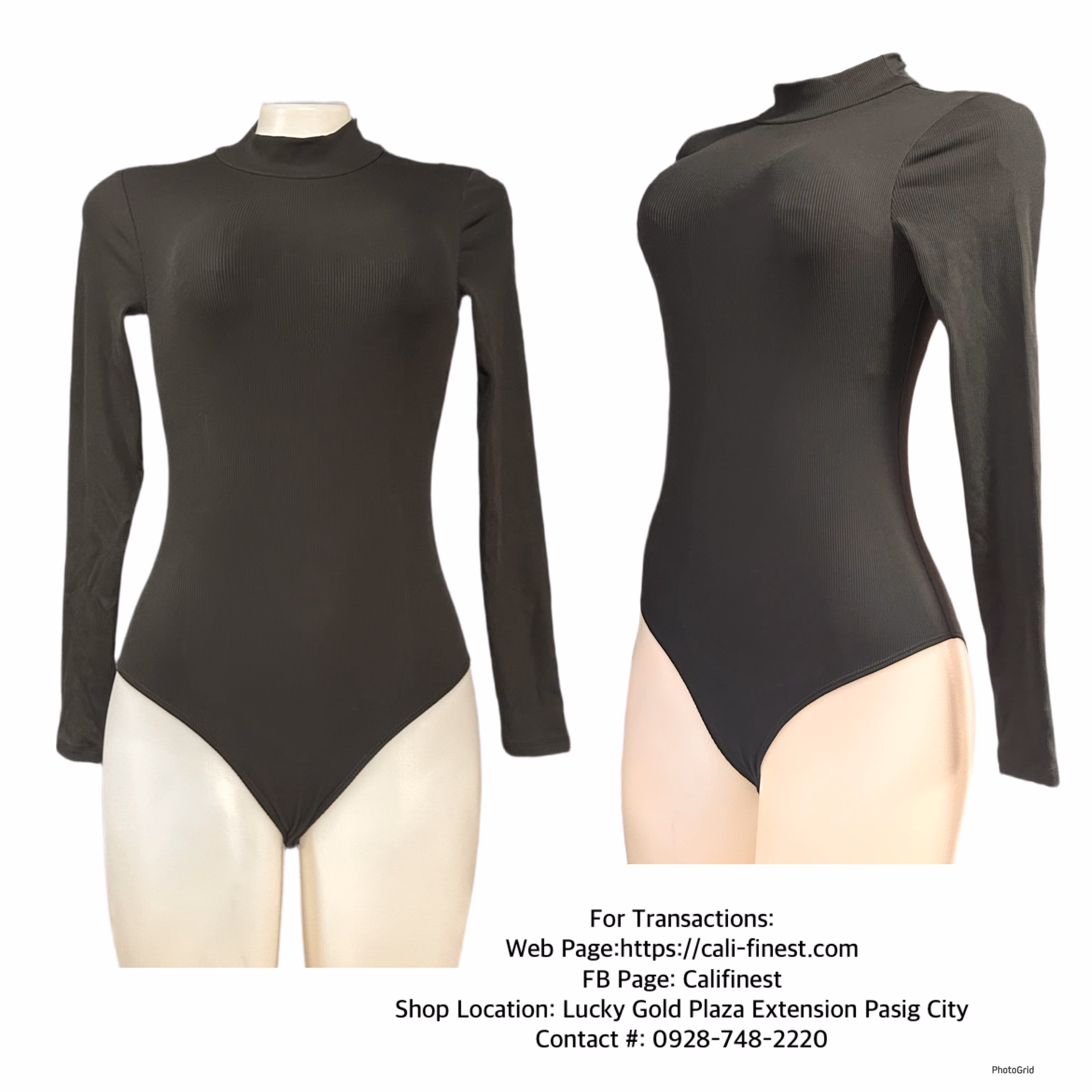 Girlfriend Collective Black Vivien Mock Neck Bodysuit Small