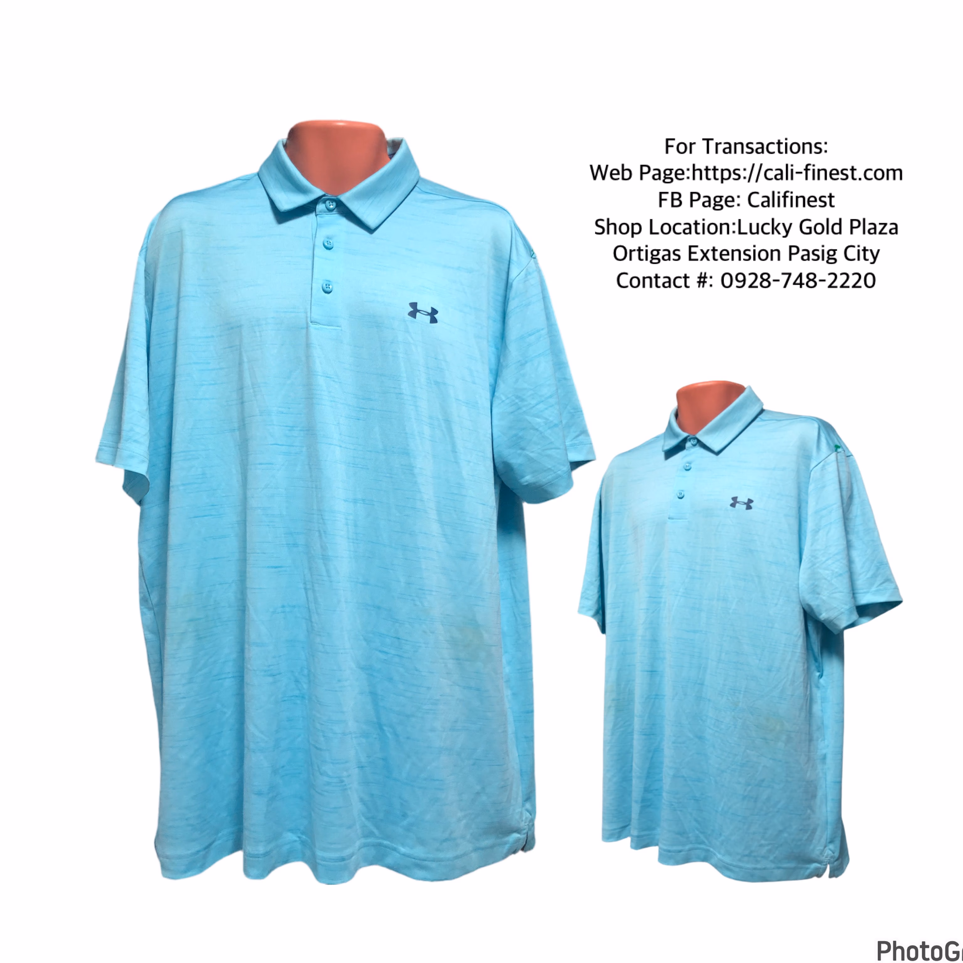 Under Armour Heatgear Light blue polo shirt Men XL 