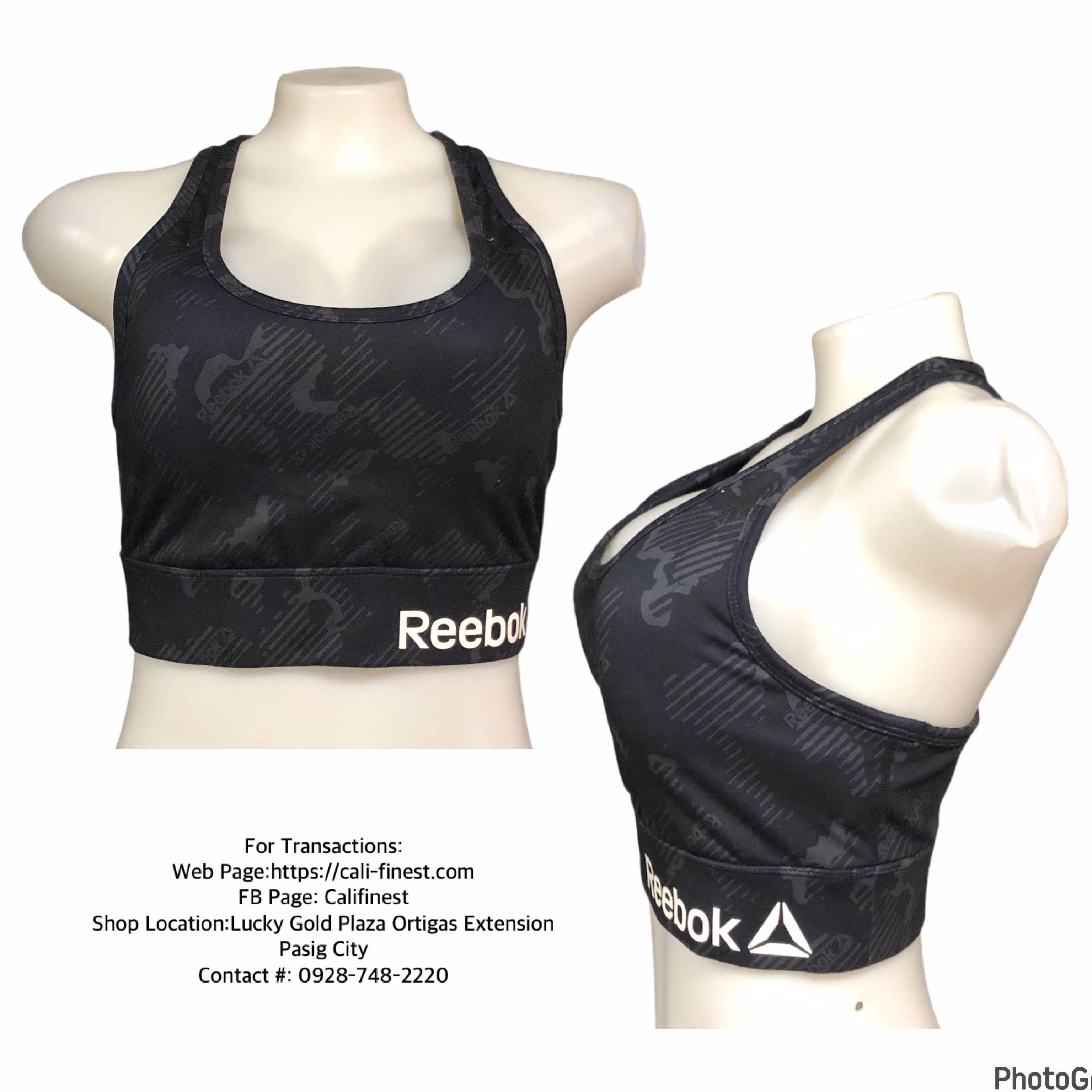 Rebook Women’s Prime Essential Large Impact Sports Bra with Back Pocket and Removable Cups