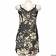 Black Floral Lace Mesh Dress for Womens