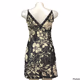 Black Floral Lace Mesh Dress for Womens