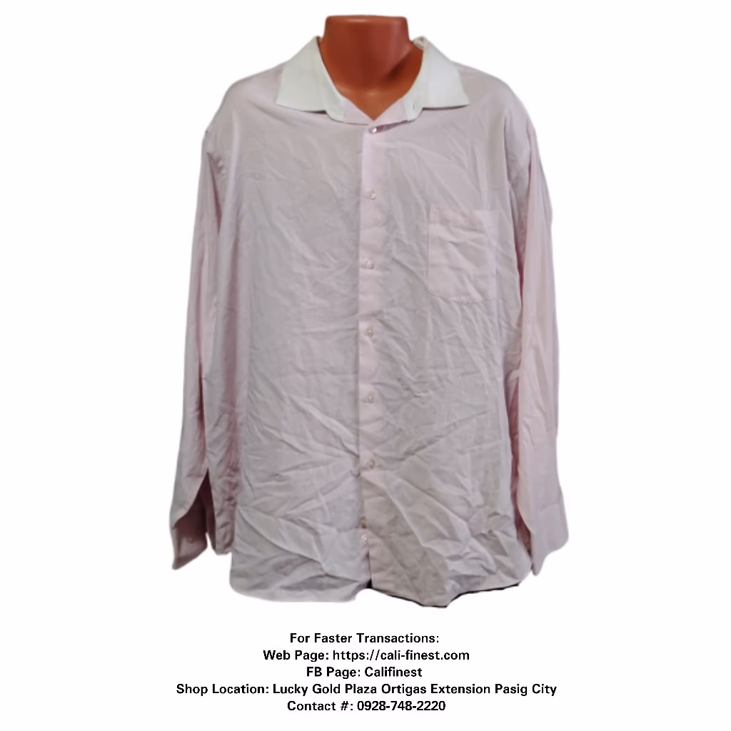 Geoffrey Beene Men's Pink Button Down Long Sleeve Shirt