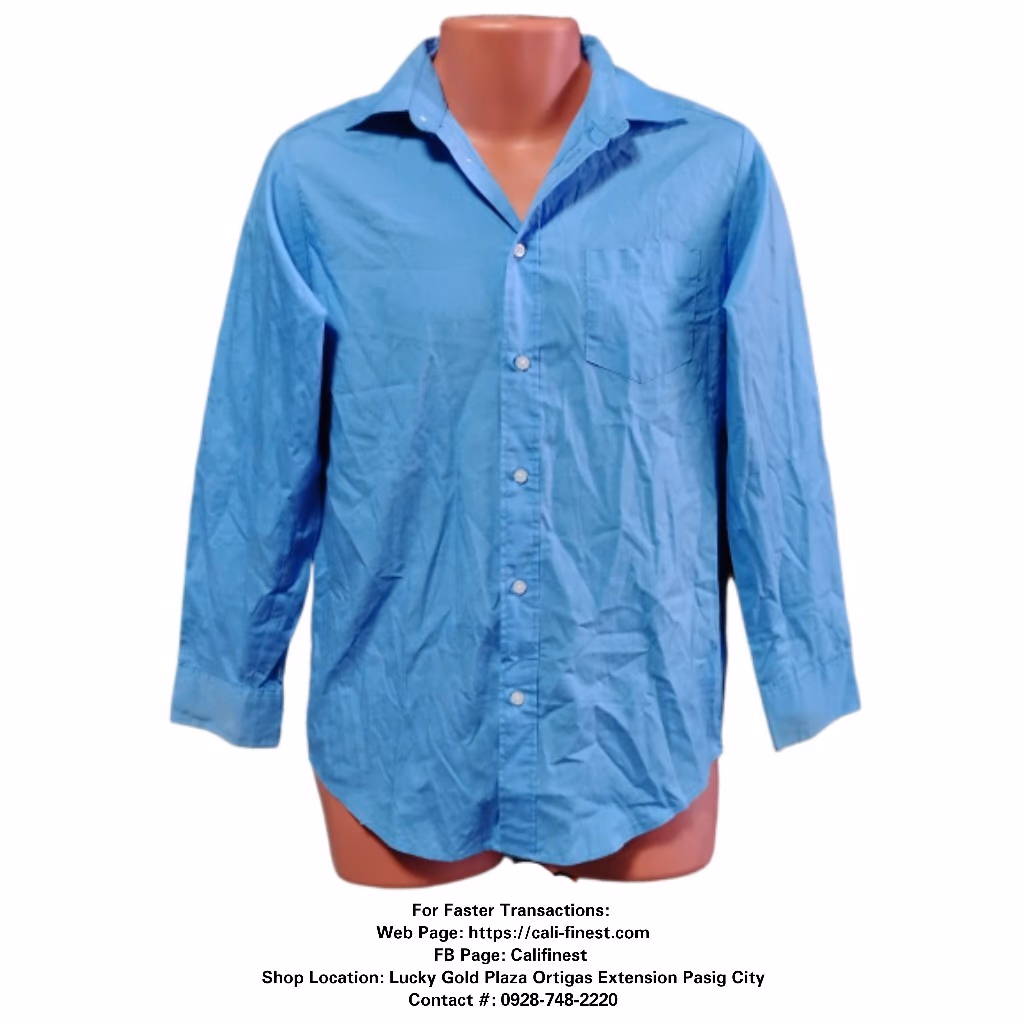 Dockers Men's Blue Long Sleeve Polo Shirt