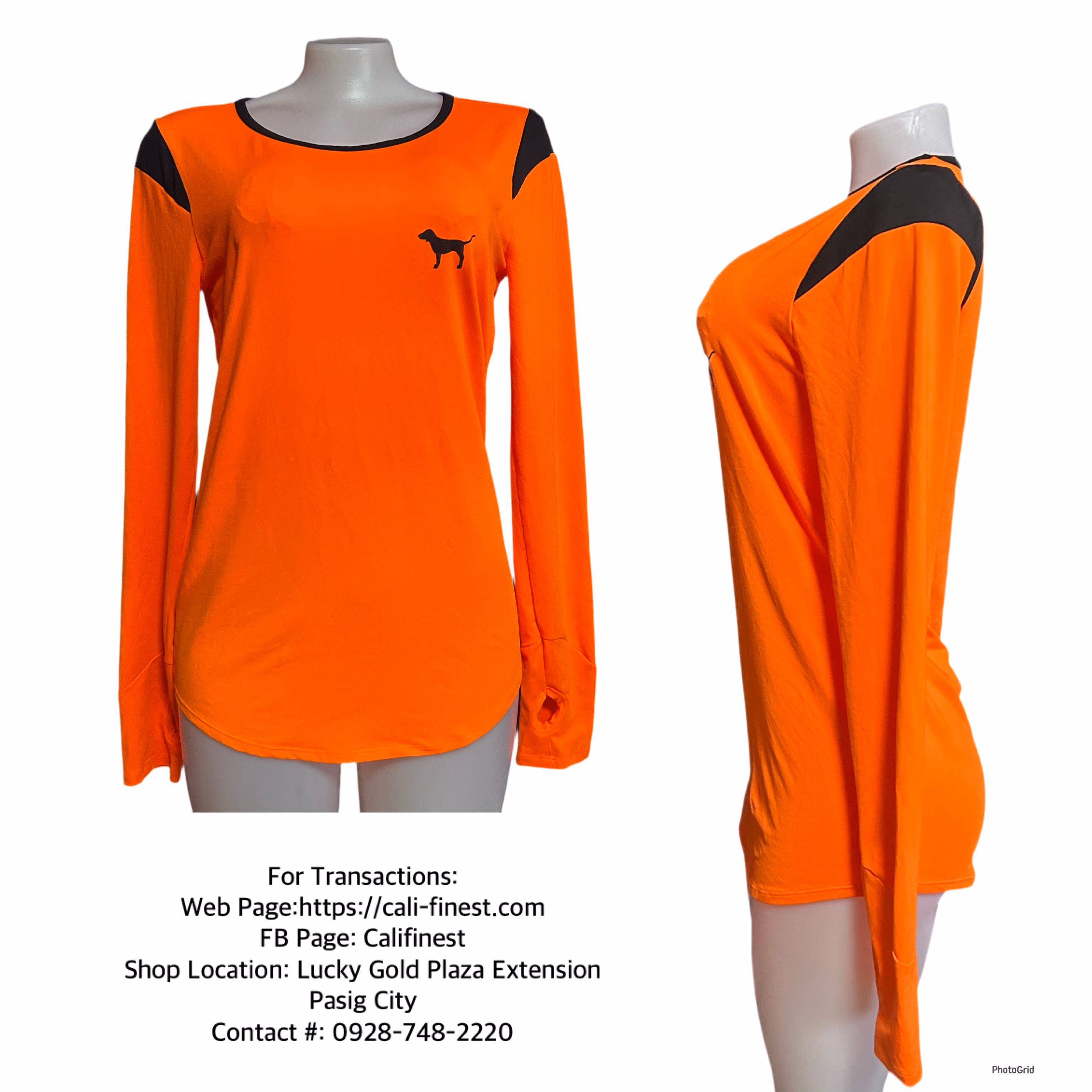 PINK by Victoria’s Secret Ultimate Bright Orange/Black Long Sleeves for Womens
