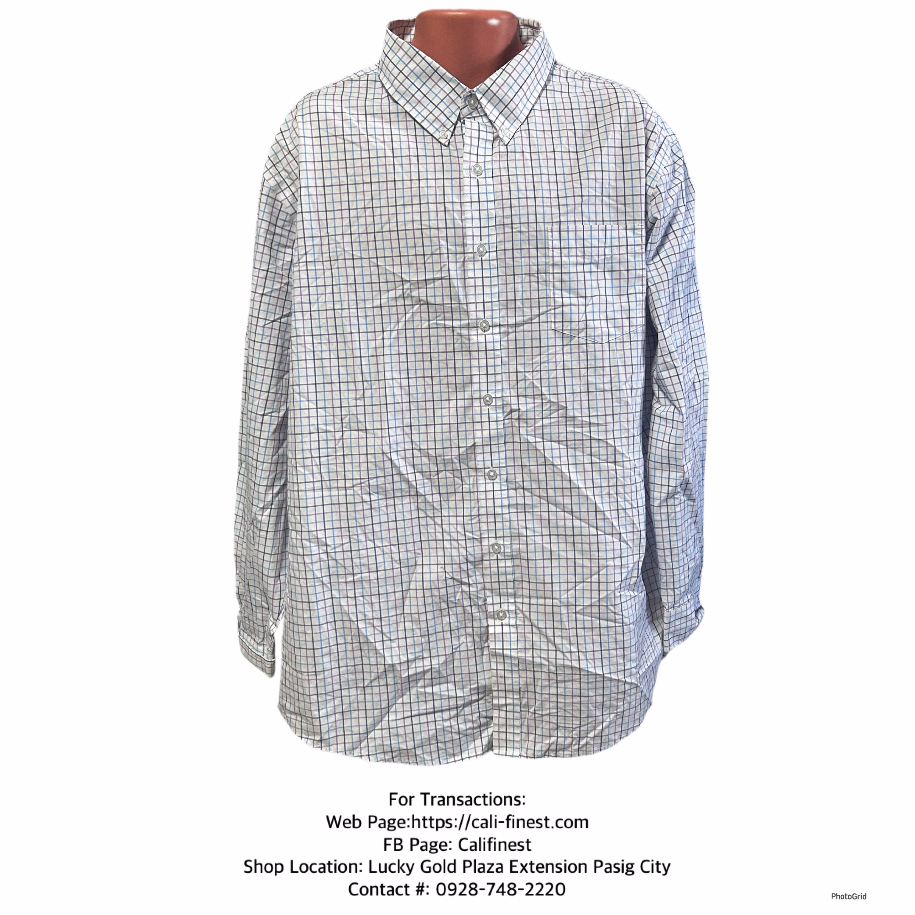 Crofts & Barrow Button Up White Polo Long Sleeve Shirt for Men