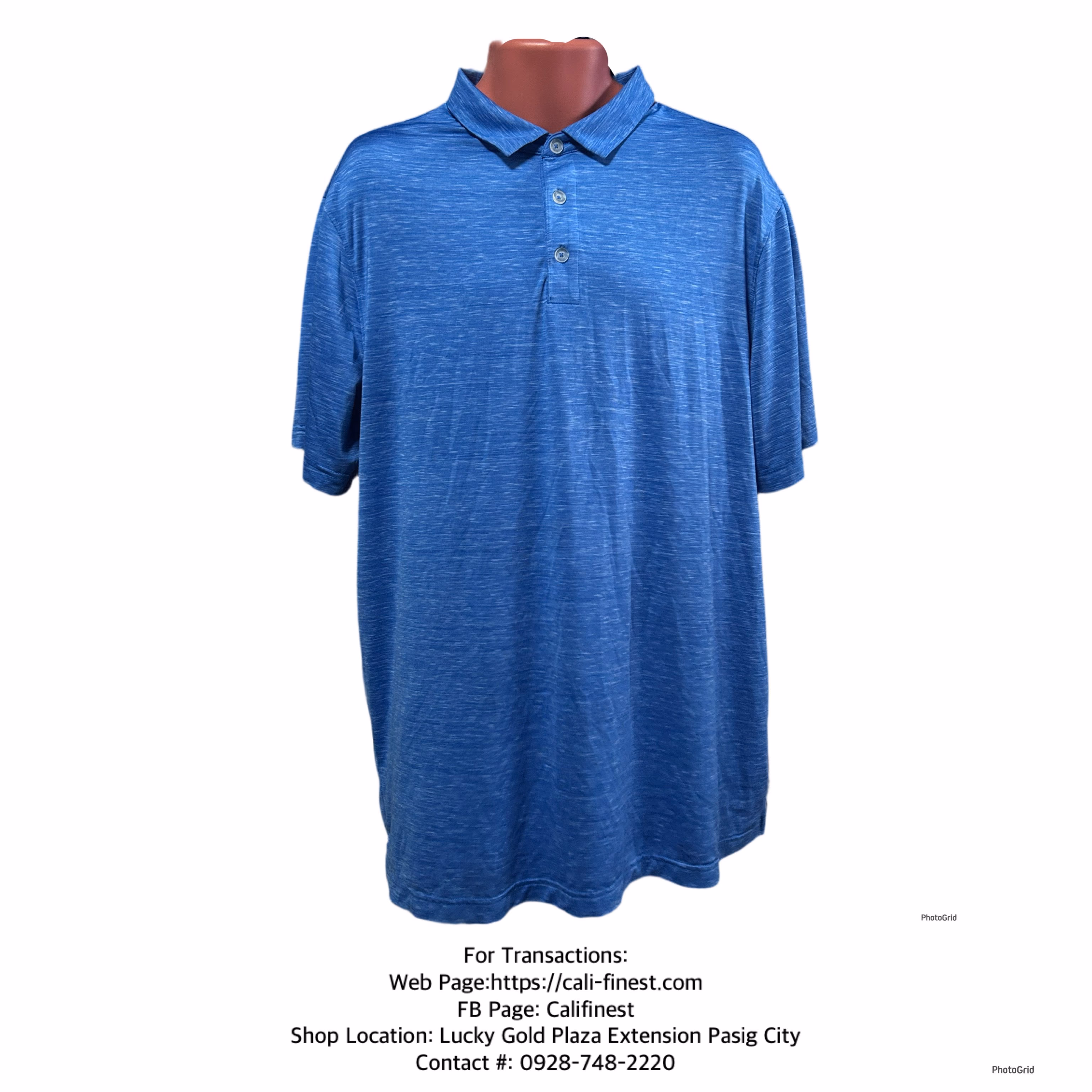 C9 by Champion Knit Blue Short Sleeve Polo Shirt for Mens