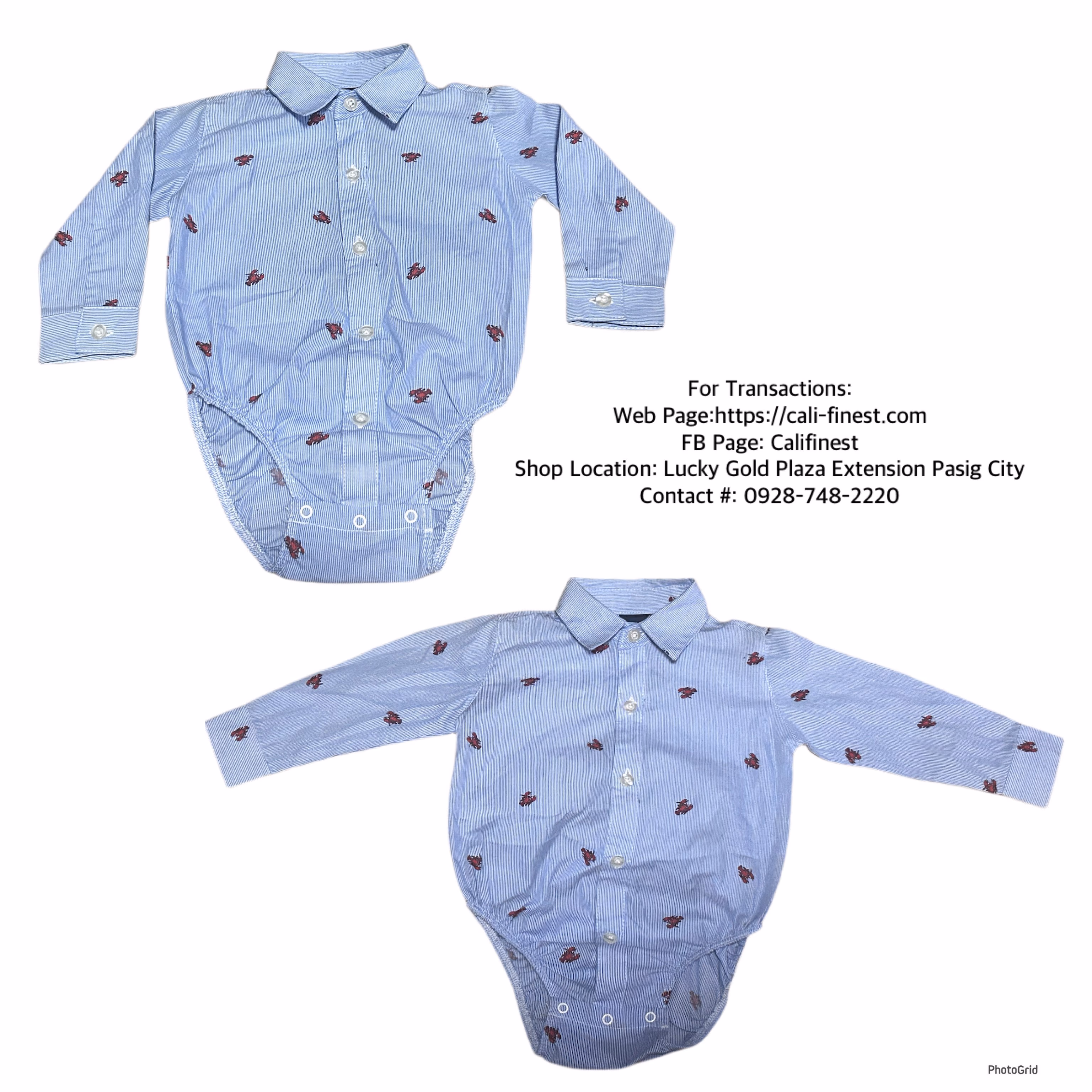 IZod Baby Boys Size 12M Button Check Dress Shirt Blue White Red 