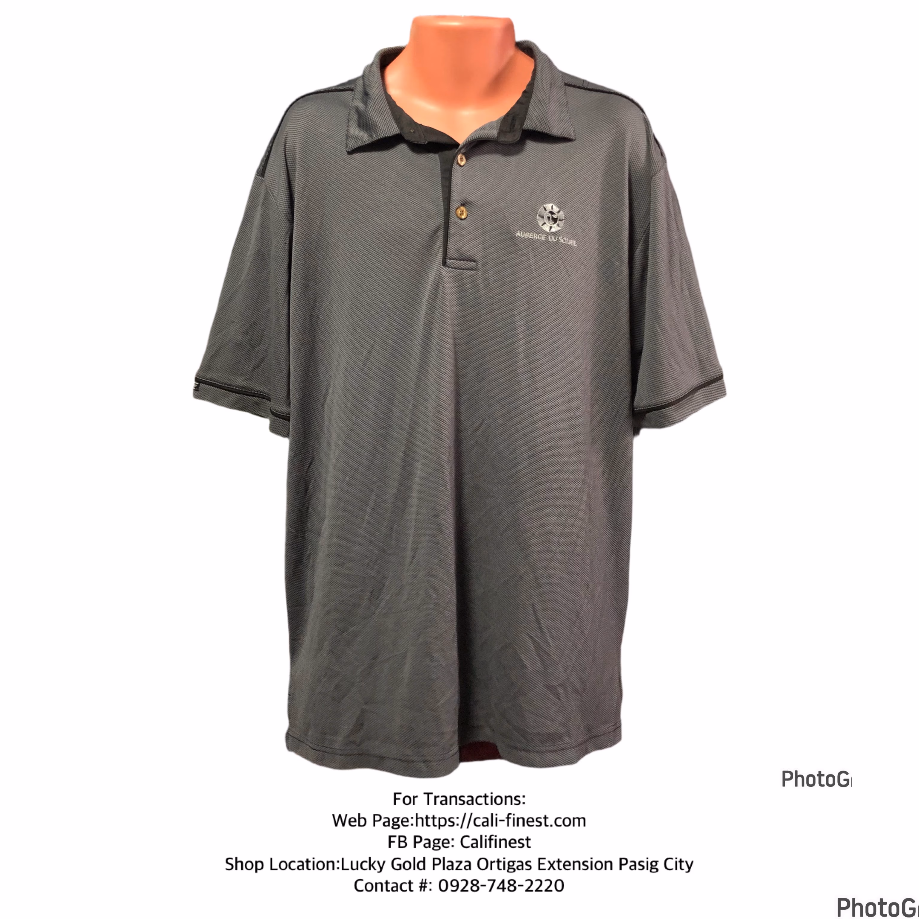 Straight Down Men’s Performance Gray Polo Shirt Size XL