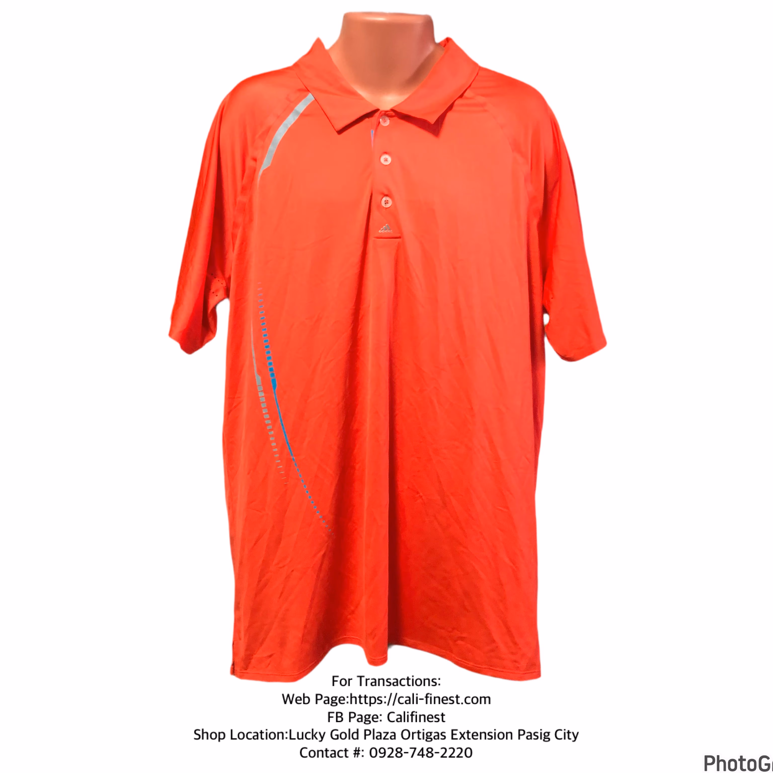 Adidas Brandew Men’s Pure Motion Cool Max Golf Orange Peach Polo Shirt