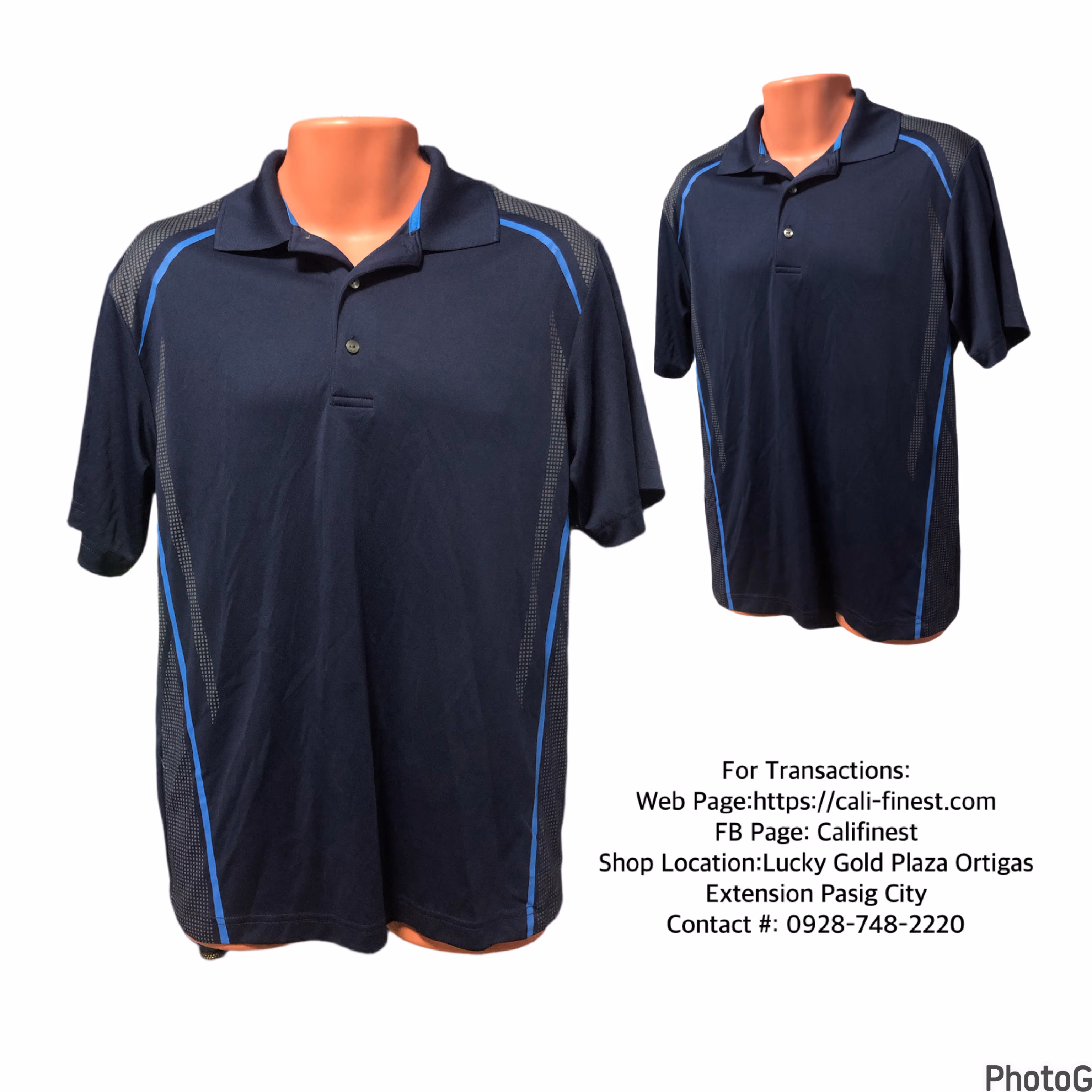 Ben Hogan performance Men Polo Short Sleeve Dark Blue small