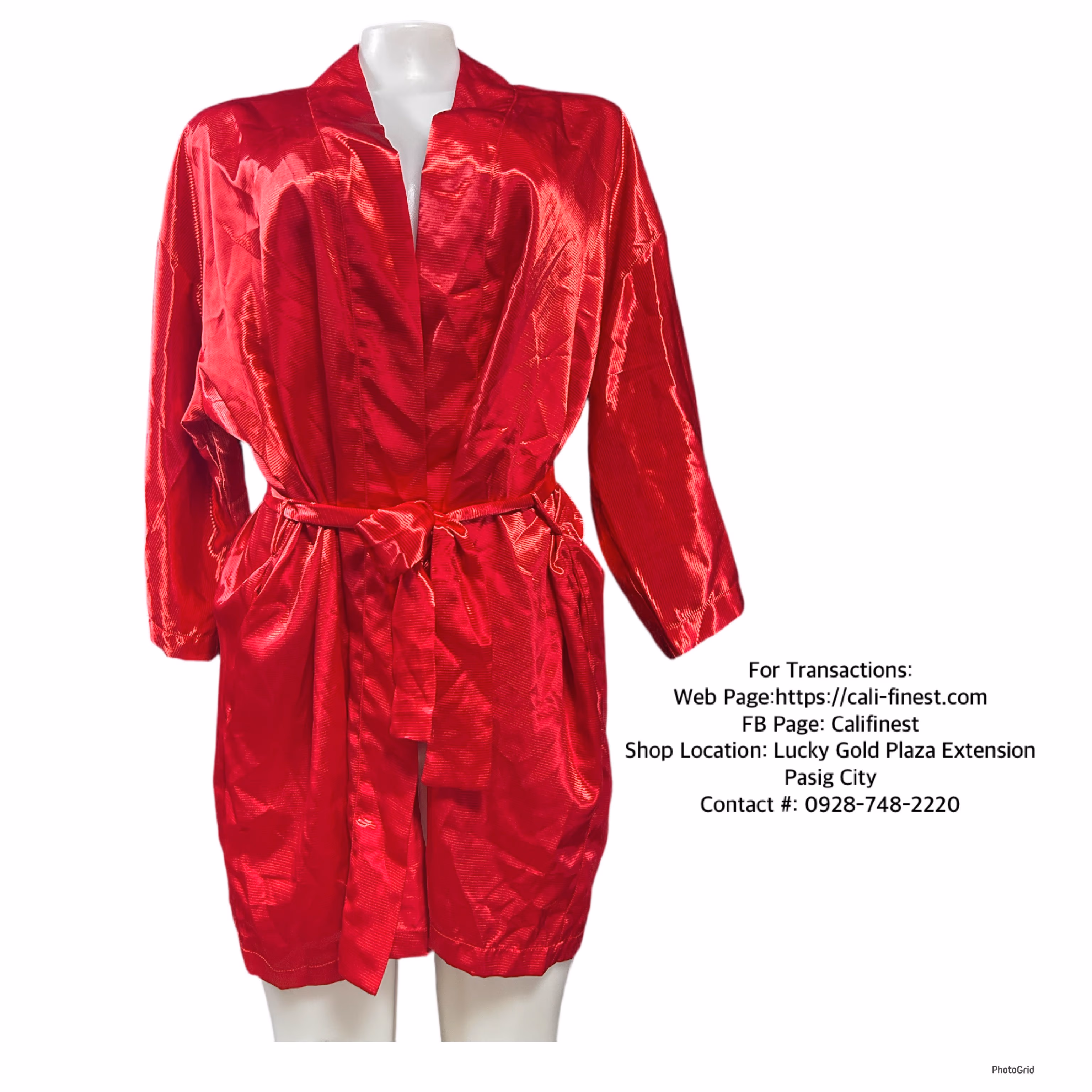 Frederick’s of holly wood Robe, One size for women red 