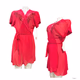 Brandnew Linea Donatella Juliet Lace-Trimmed Chiffon Wrap Robe Red Size S/M