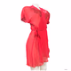 Brandnew Linea Donatella Juliet Lace-Trimmed Chiffon Wrap Robe Red Size S/M