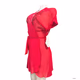 Brandnew Linea Donatella Juliet Lace-Trimmed Chiffon Wrap Robe Red Size S/M
