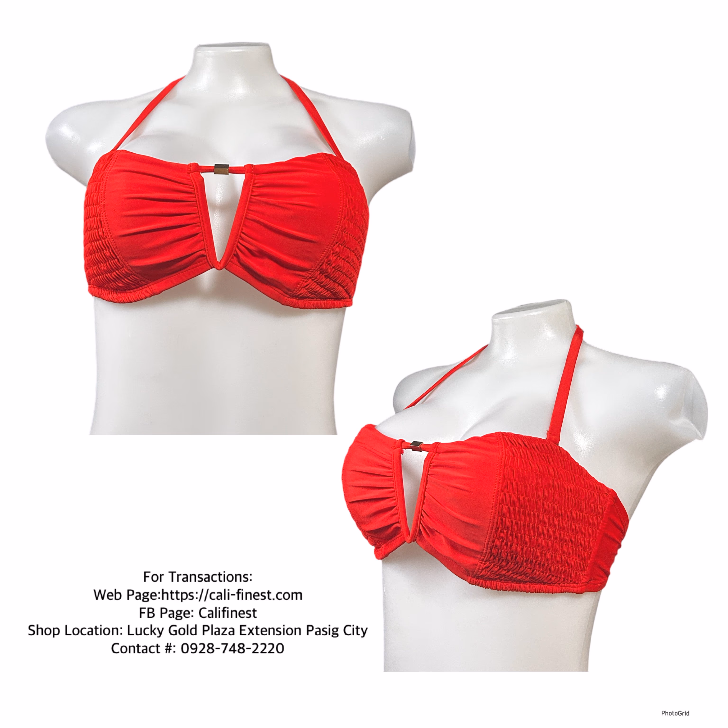 Brandnew Time and Tru Womens Bikini Top Keyhole Ruched Red size XL