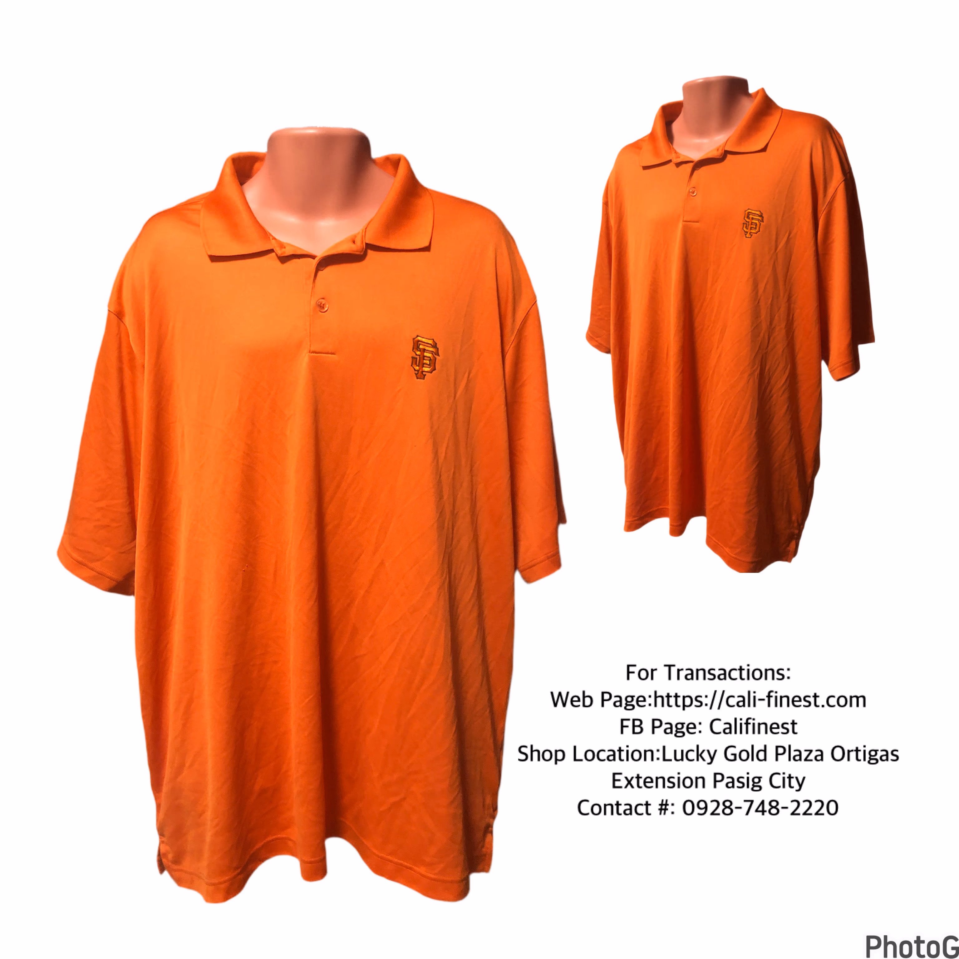 Antigua Men Polo Short Sleeve Orange XXL
