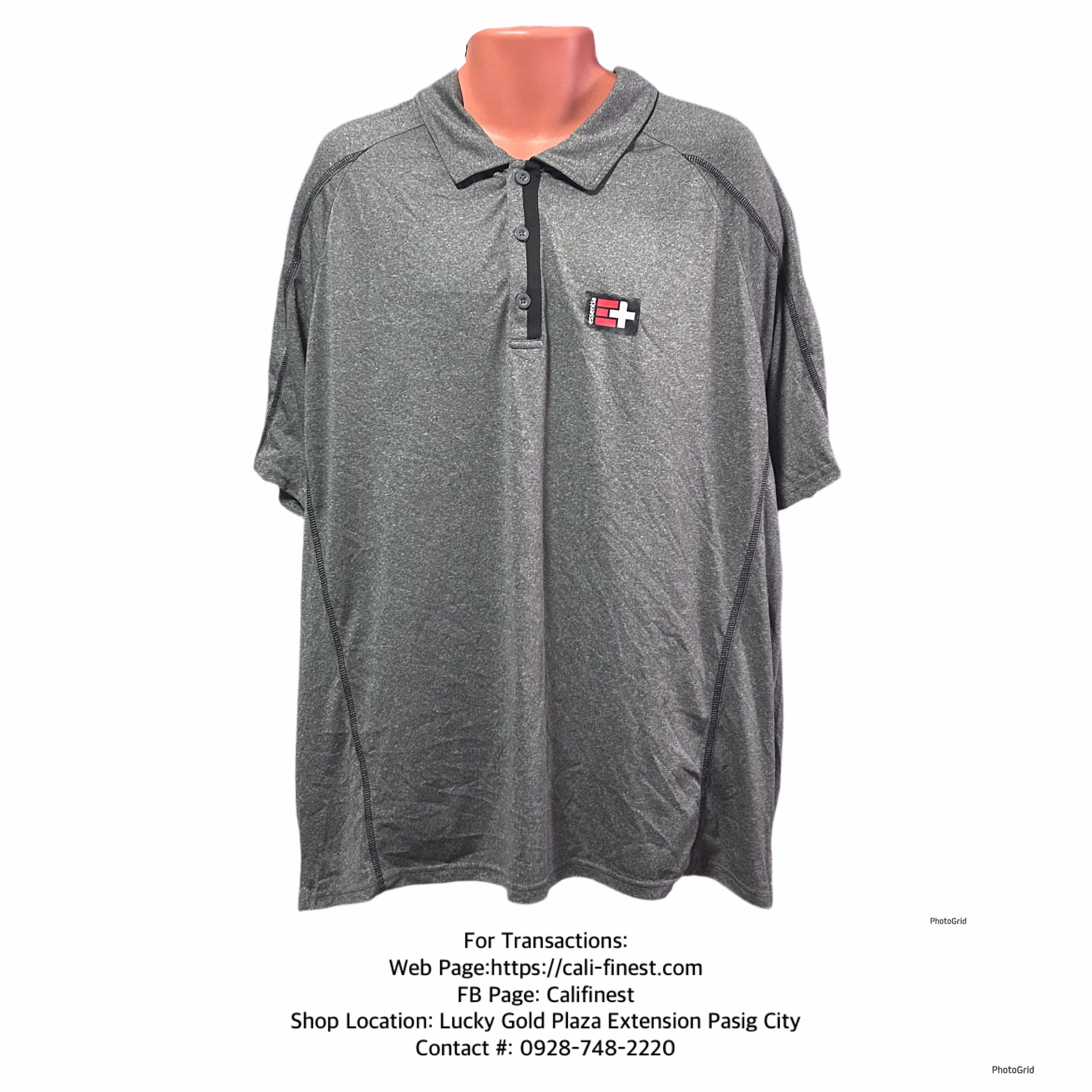 Elevate Men’s Gray Short Sleeve Polo Shirt