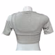 Pretty Little Thing Gray Cut Out Front Short Sleeve Cropped Top for Womens