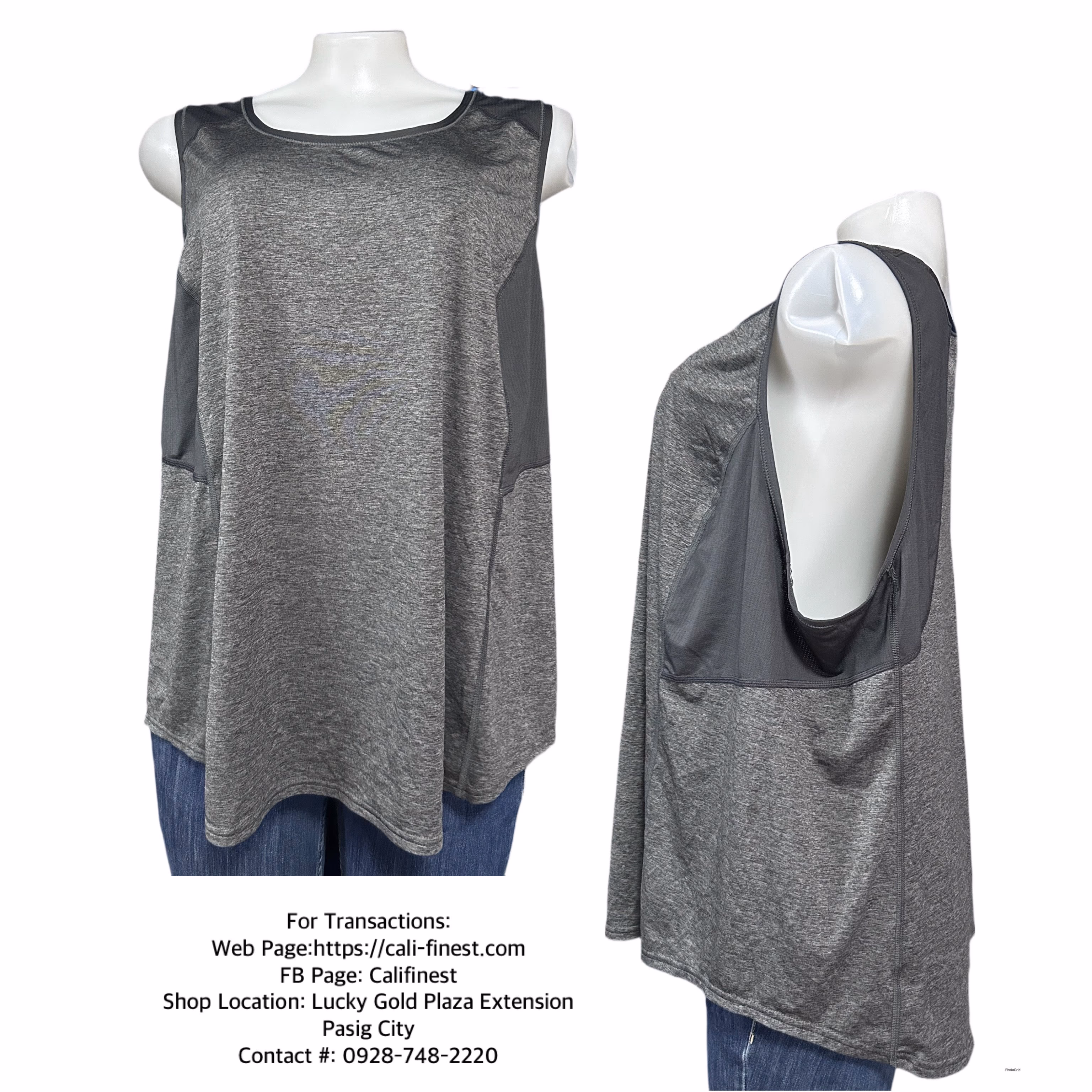 Tek Gear Dry Tek Tank Top Women’s Running Shirt Gray Activewear Top Yoga