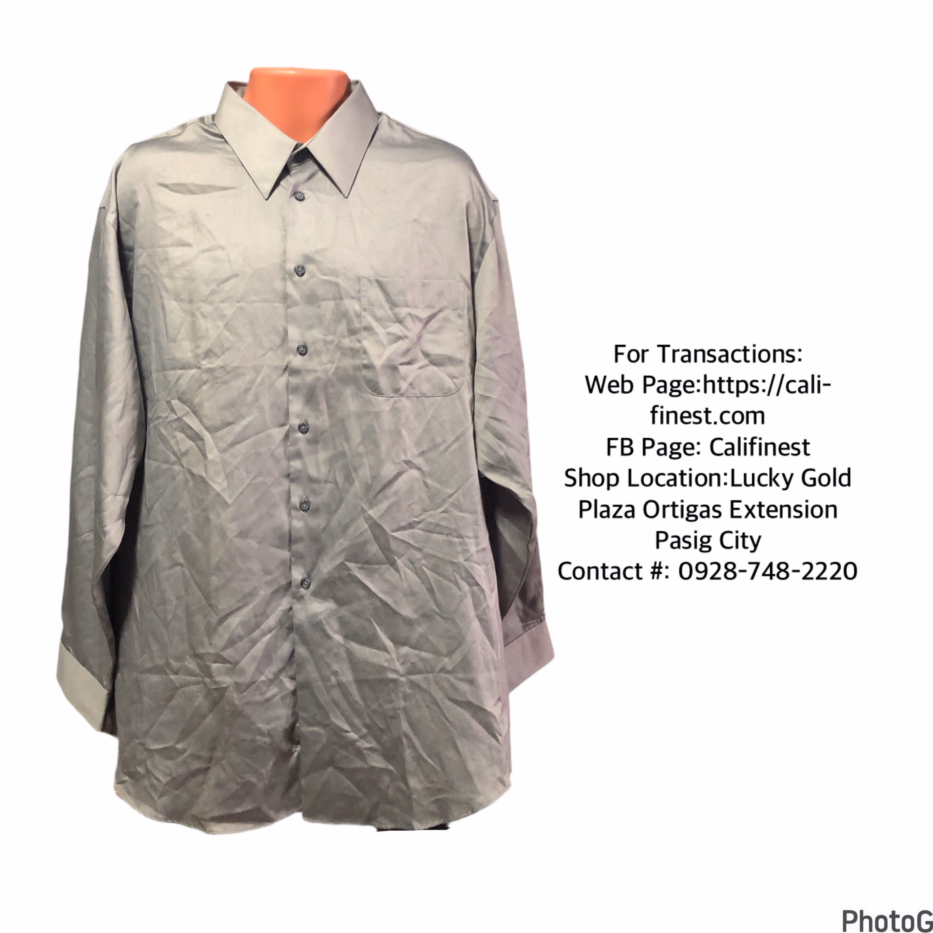 Savile Row Men Polo Long Sleeve Gray S/R